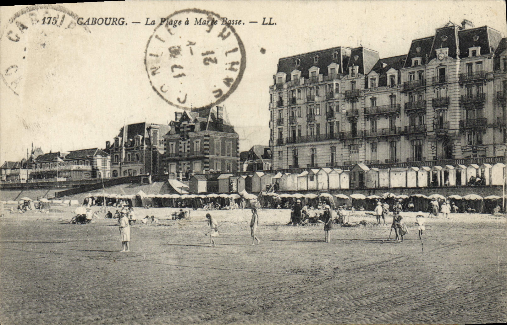 VINTAGE POSTCARD Cabourg the Beach has Low tide