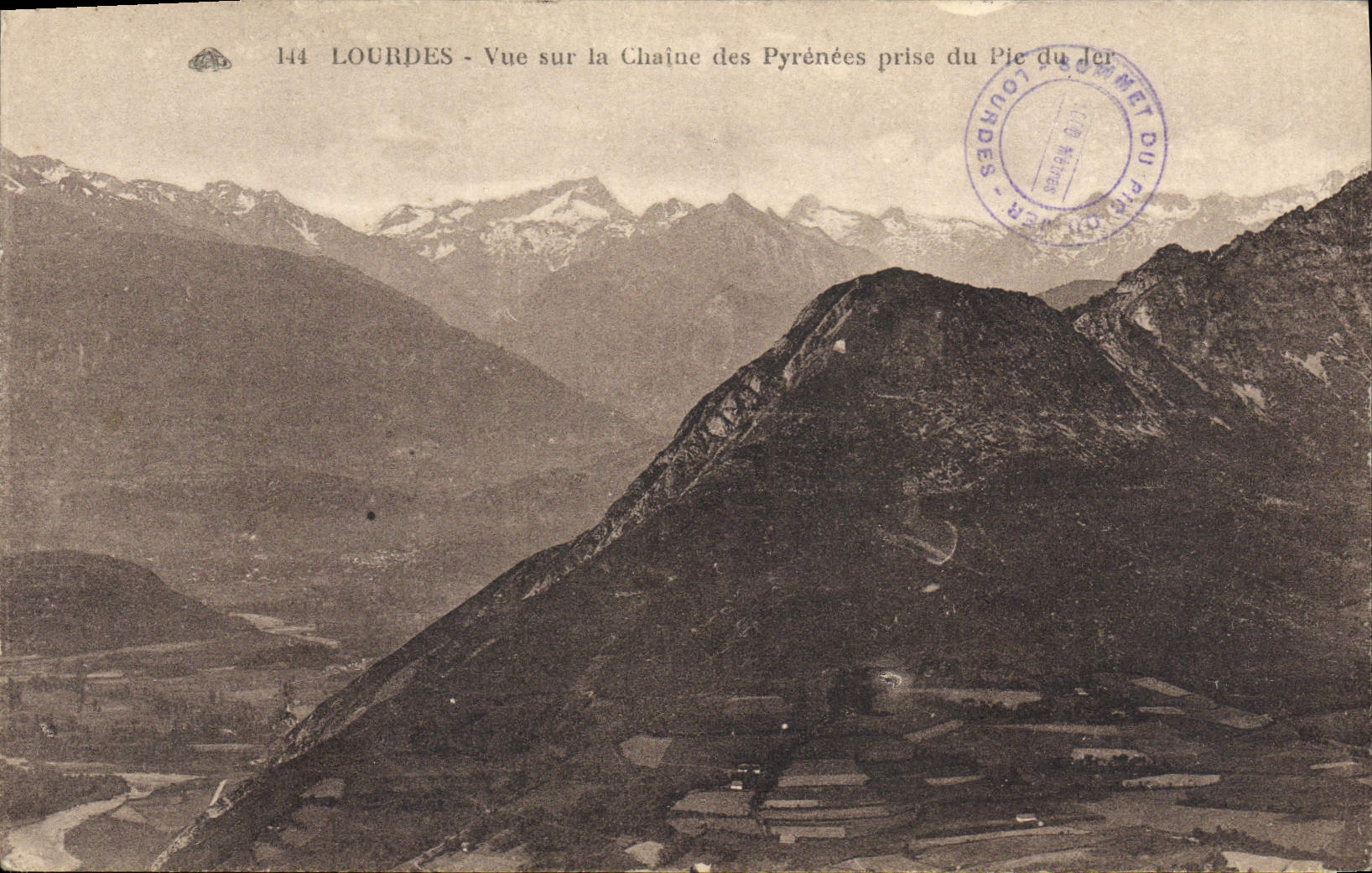 VINTAGE POSTCARD Heavy Sight On the Chain of the Pyrenees Taken of the Peak of Jer