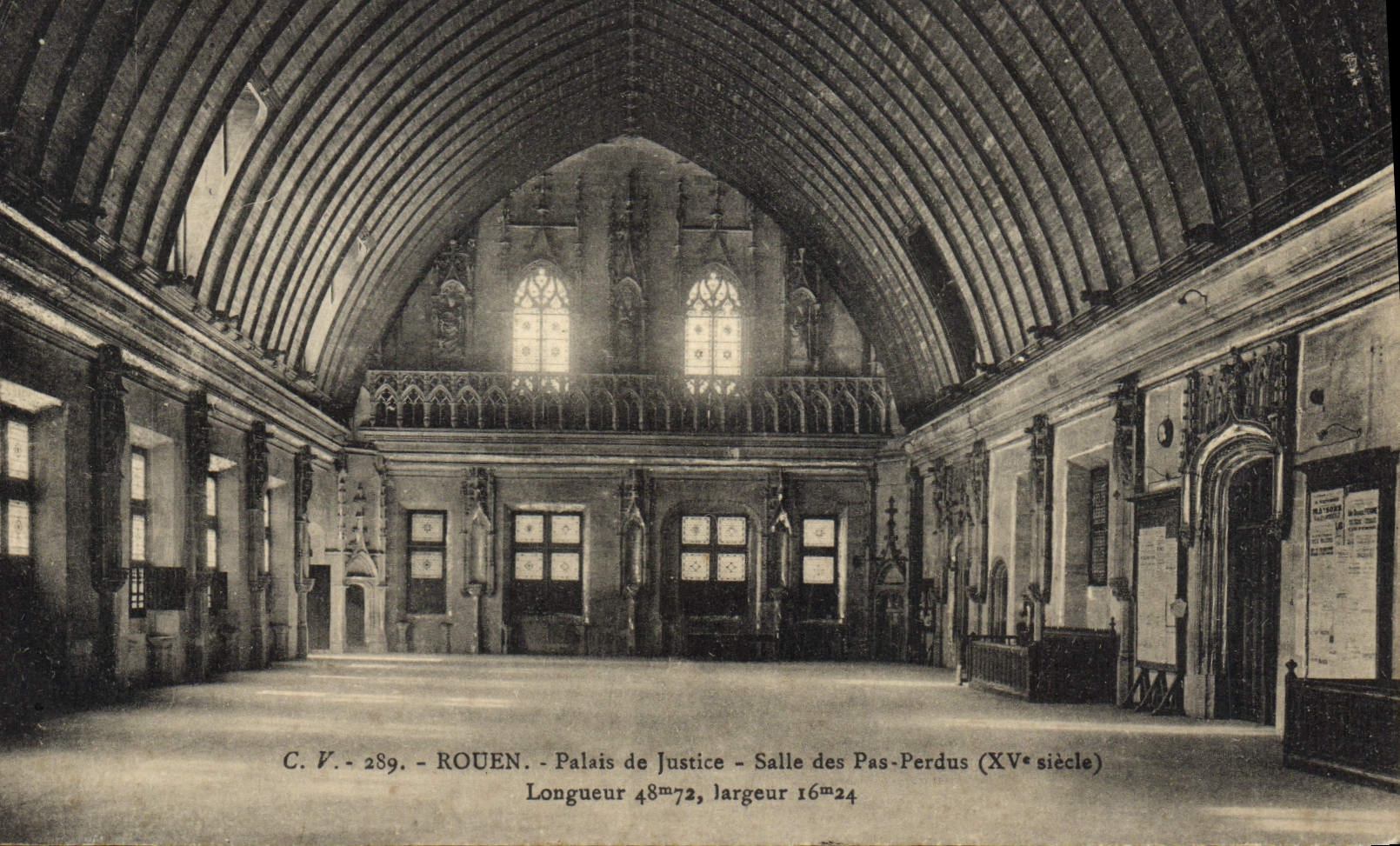 VINTAGE POSTCARD Rouen Law courts Room of the Lost Steps