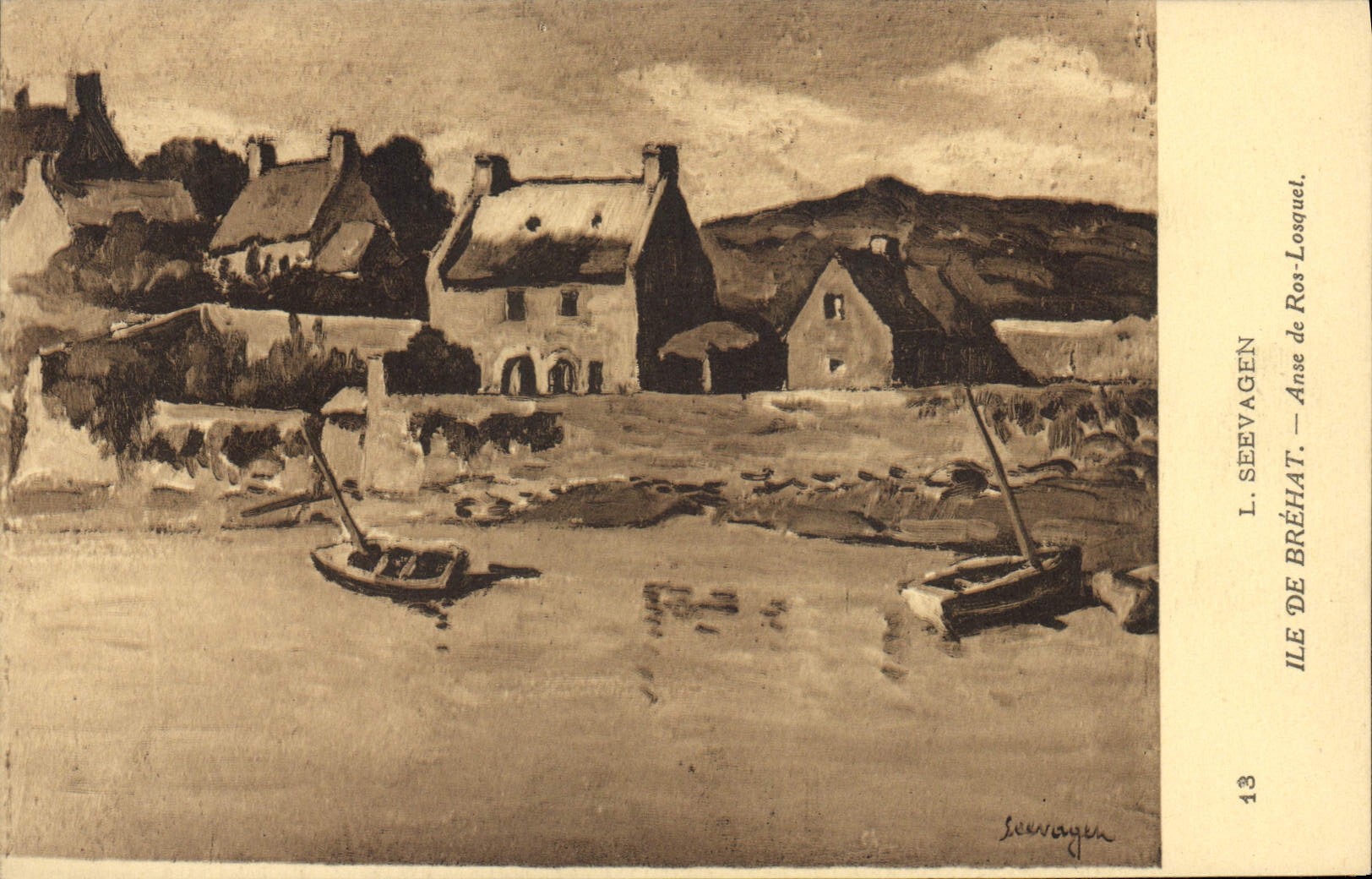 CPA Ile De Brehat Anse de Ros Losquet Seevagen