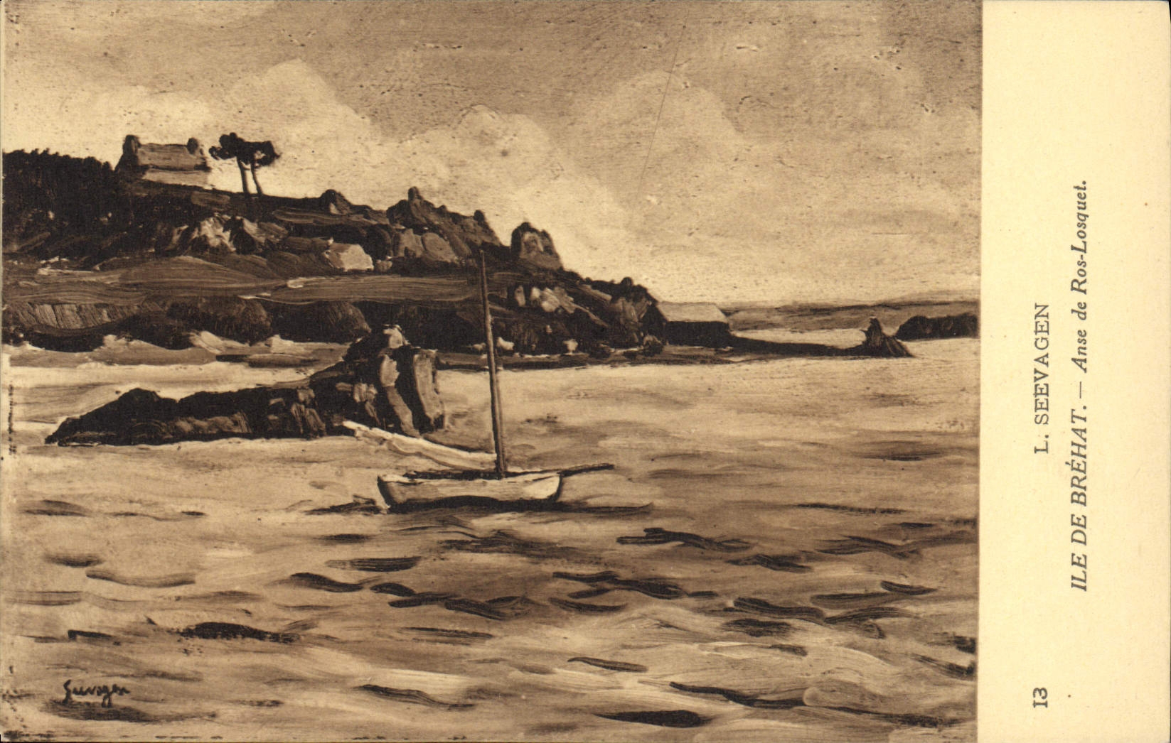 CPA Ile De Brehat Anse de Ros Losquet Seevagen
