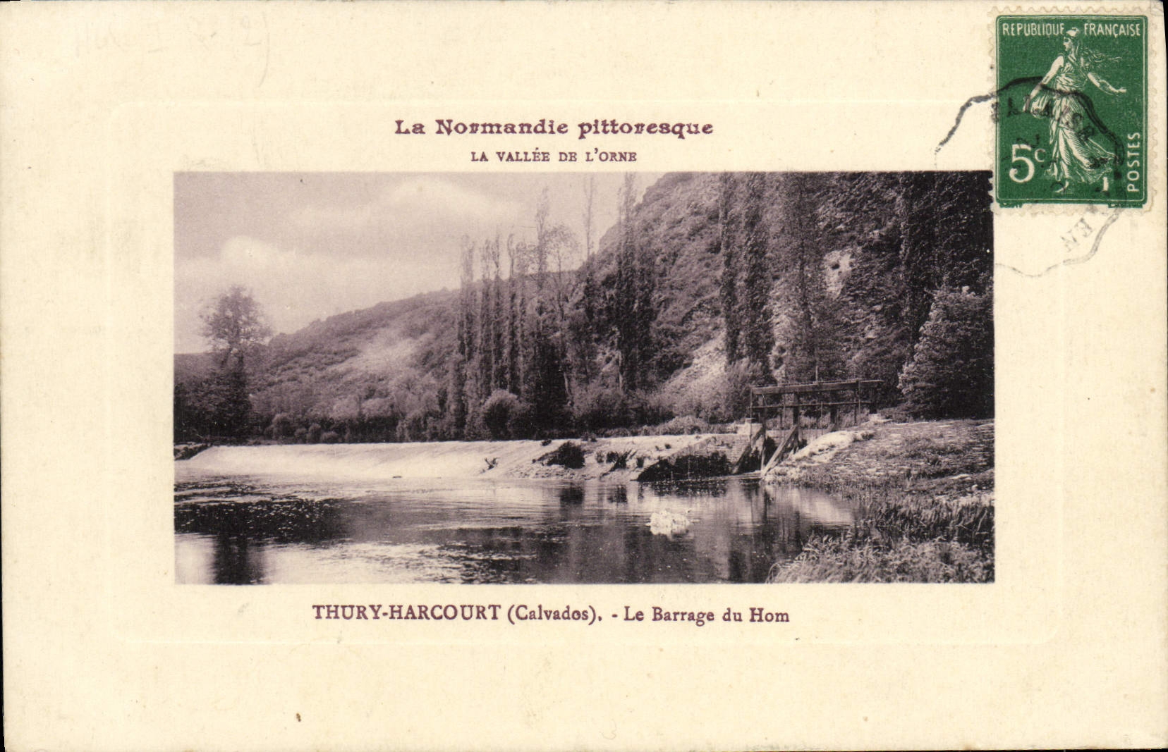 VINTAGE POSTCARD Thury Harcourt Stopping of Hom Valley of Orne