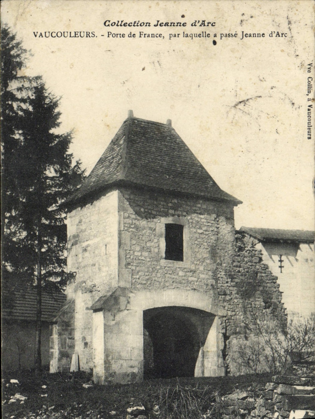 La POSTAL Vaucouleurs de la VENDIMIA lleva Francia al lado de la cual tenga arco del d de Jeanne de la llave principal