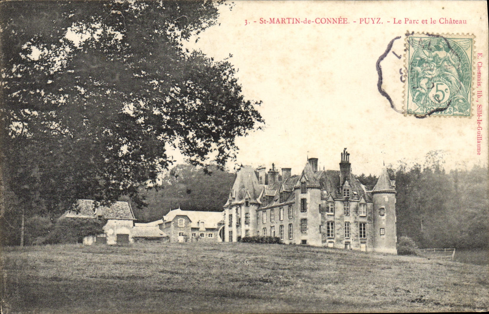 CPA St Martin de Connee Puyz Le Parc et le Chateau