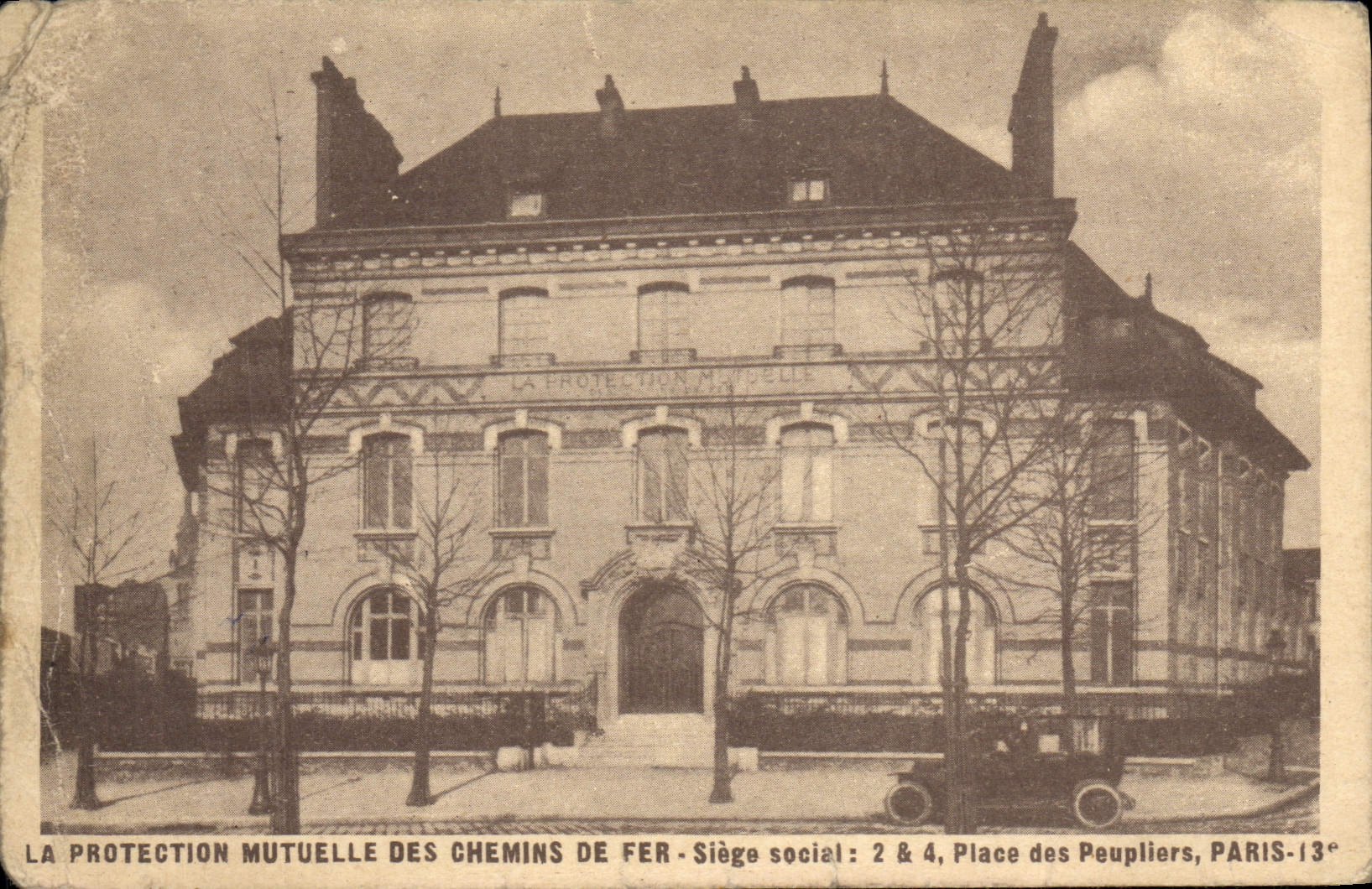 VINTAGE POSTCARD the Mutual Protection Of the Railroads Places Paris poplars