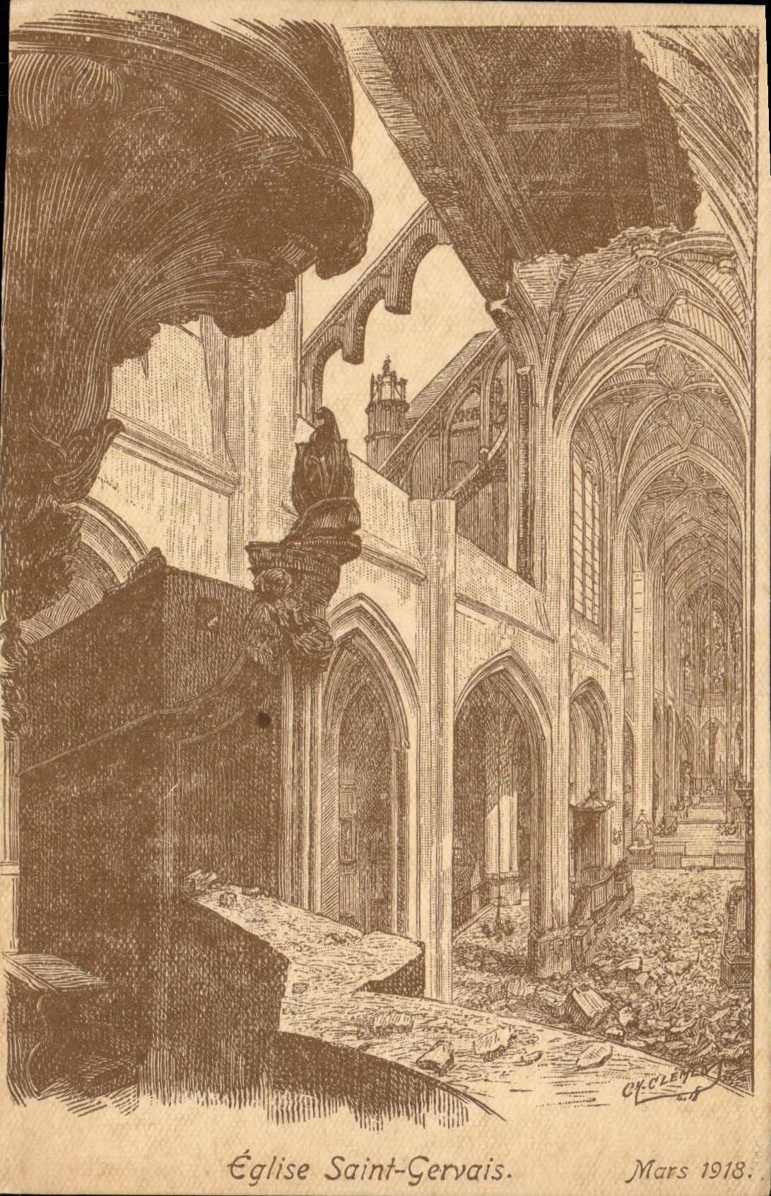 CPA Paris Eglise Saint Gervais