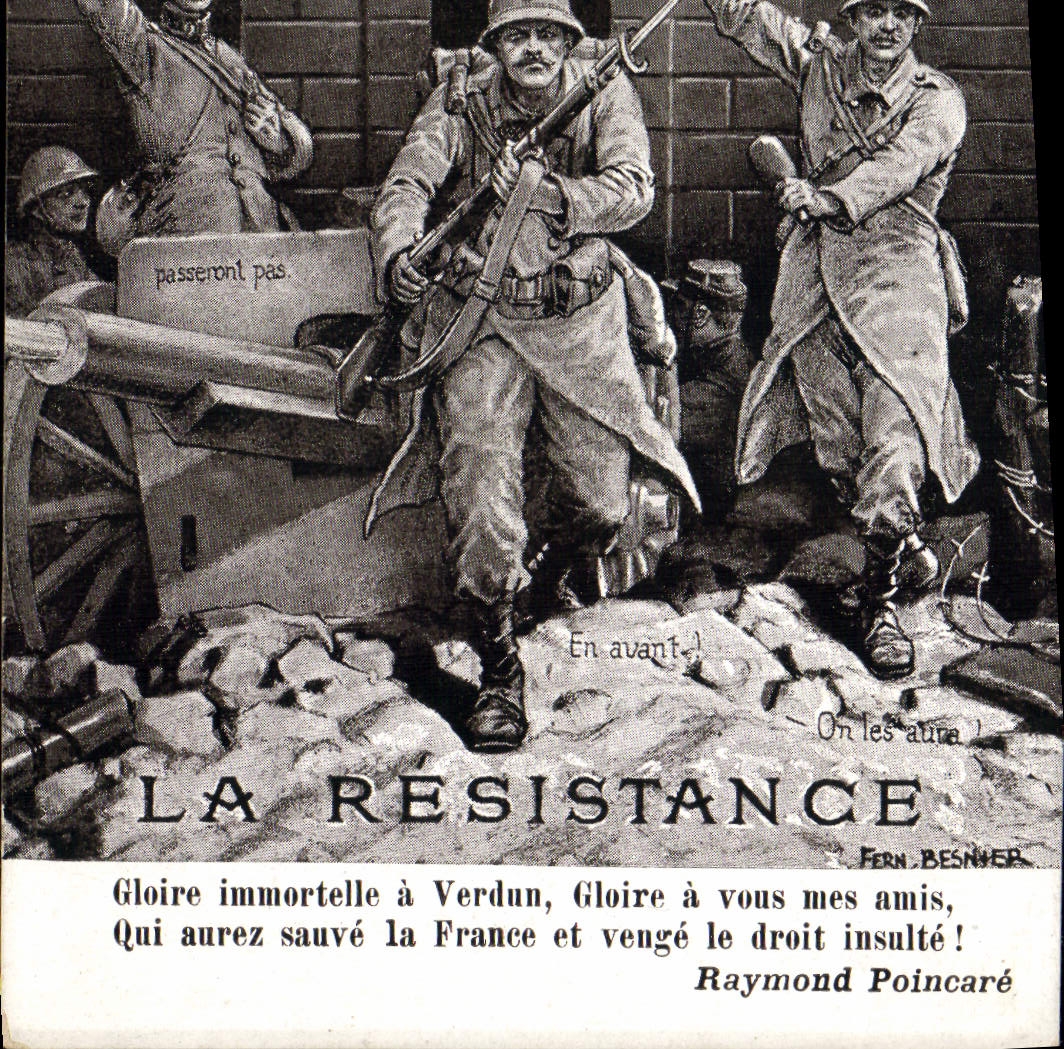 VINTAGE POSTCARD Verdun Militaria resistance