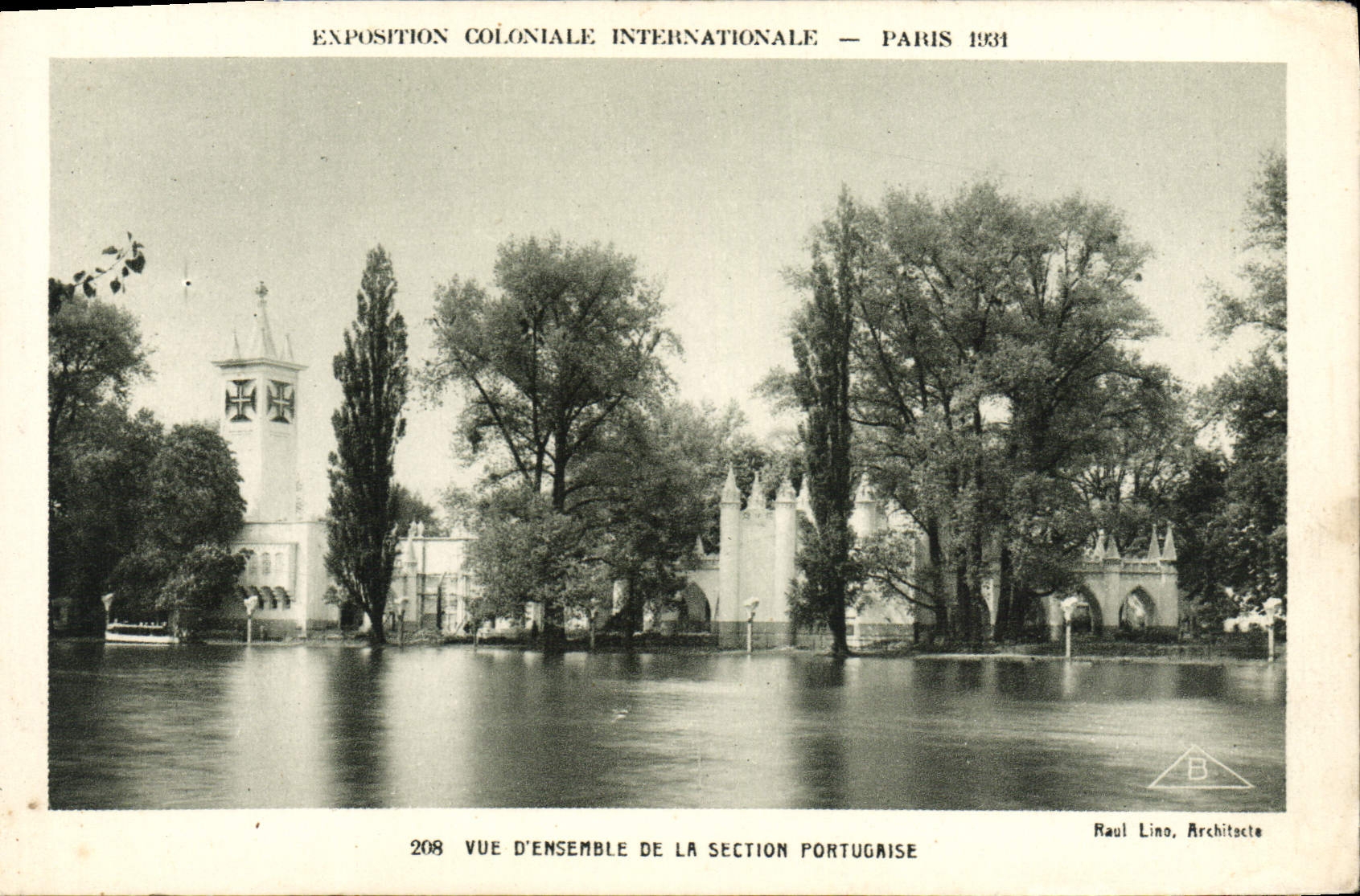 VINTAGE POSTCARD Fair Colonial International Paris 1931 Overall picture of the section pourtugaise