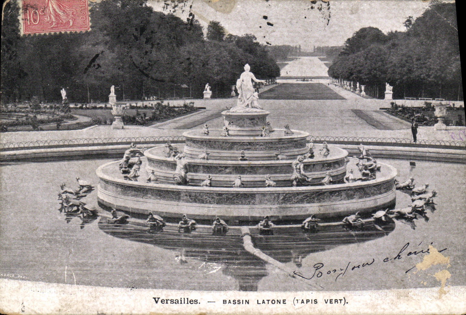 CPA Versailles Bassin Latone Tapis Vert