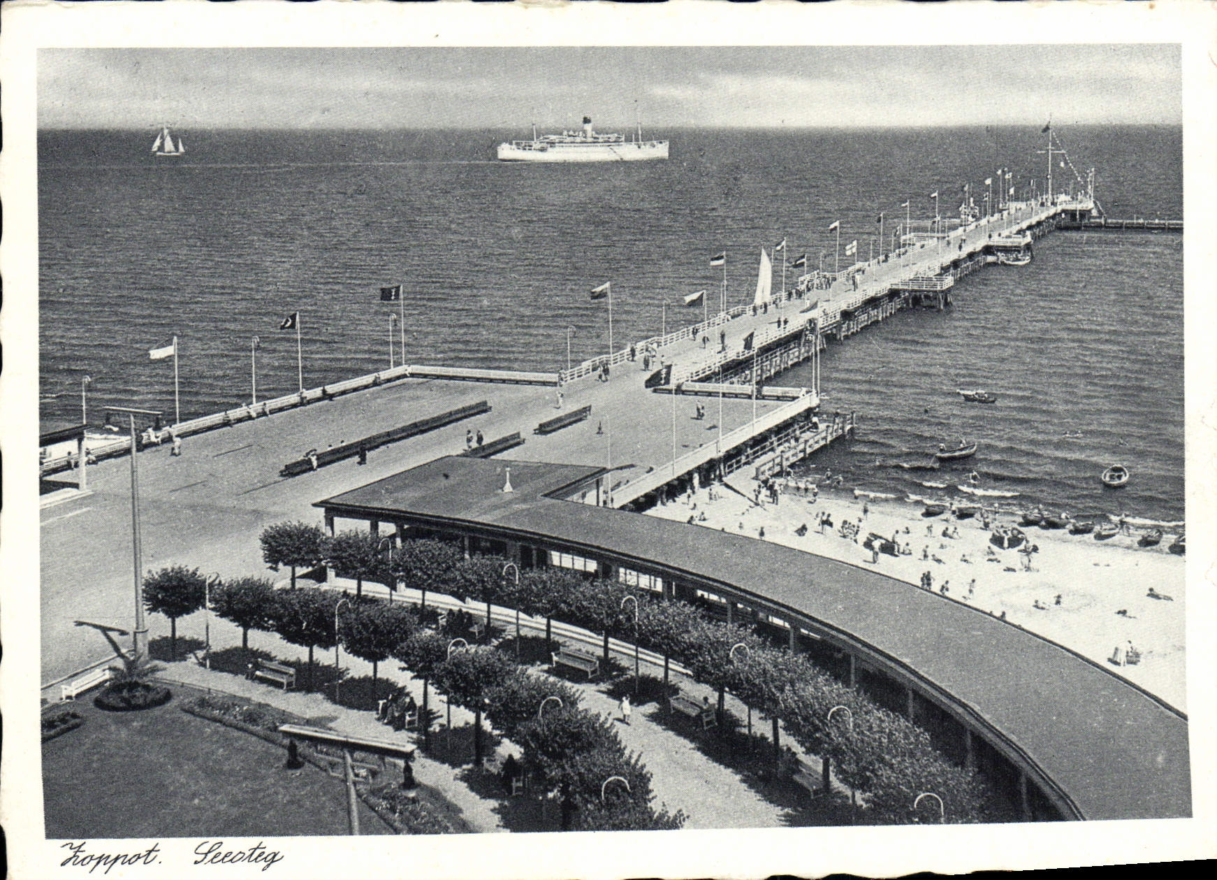 VINTAGE POSTCARD Hoppot Seesteg