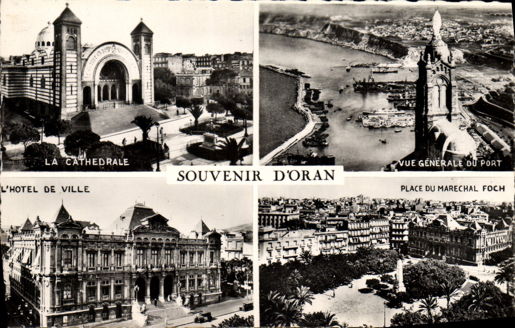 POSTAL MODERNA Orán la opinión de la catedral de los lugares portuarios del ayuntamiento del mariscal de Foch
