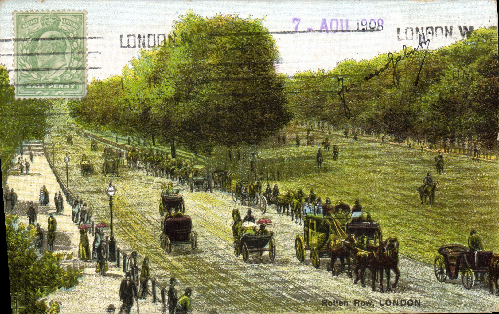 Fila putrefacta de Londres de la POSTAL de la VENDIMIA