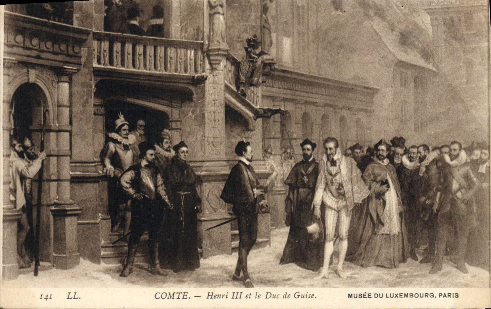 VINTAGE POSTCARD Account Henri III And the Duke Of Own way Museum of Luxembourg Paris