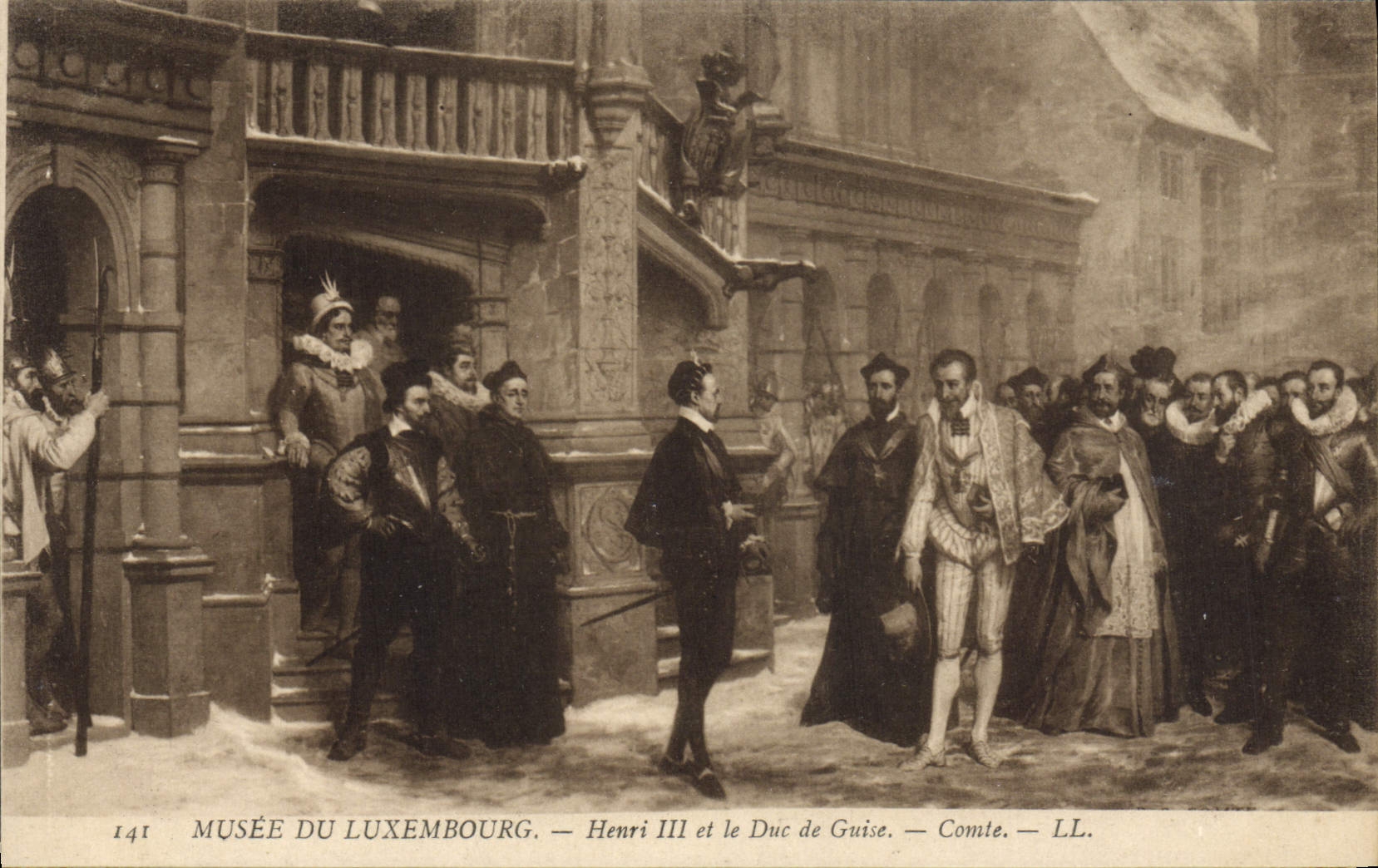 VINTAGE POSTCARD Museum Of Luxembourg Henri III and the duke of Own way Count