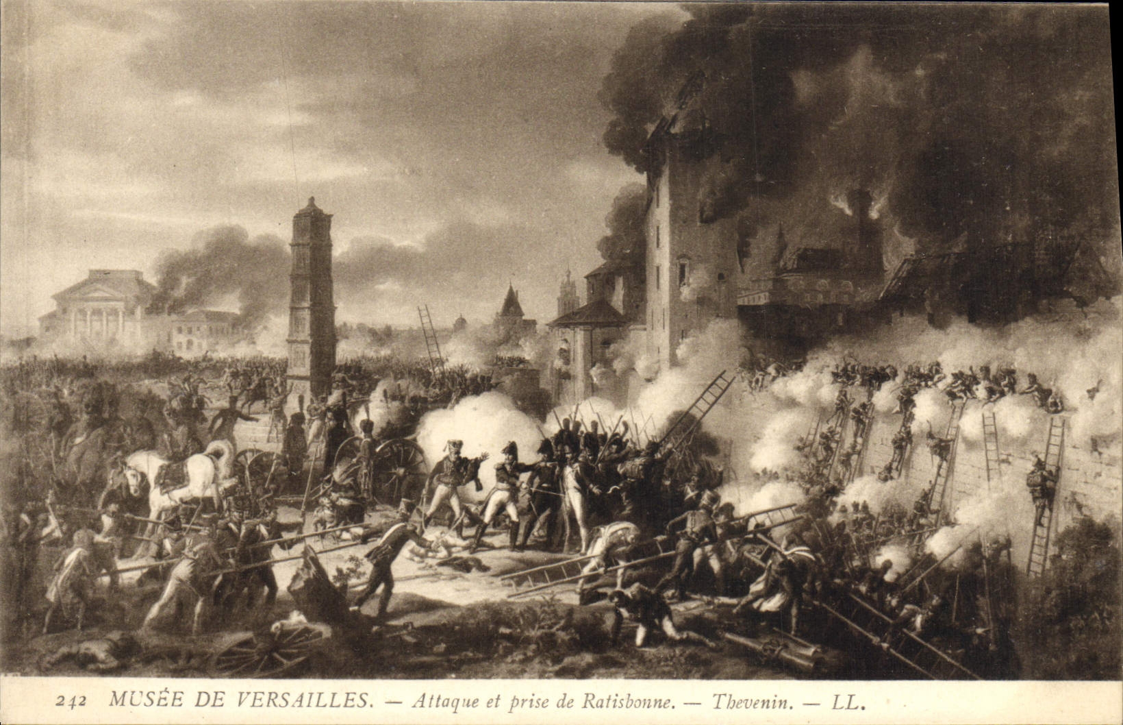 VINTAGE POSTCARD Musee Of Versailles Attacks And Taken Of Ratisbon Thevenin