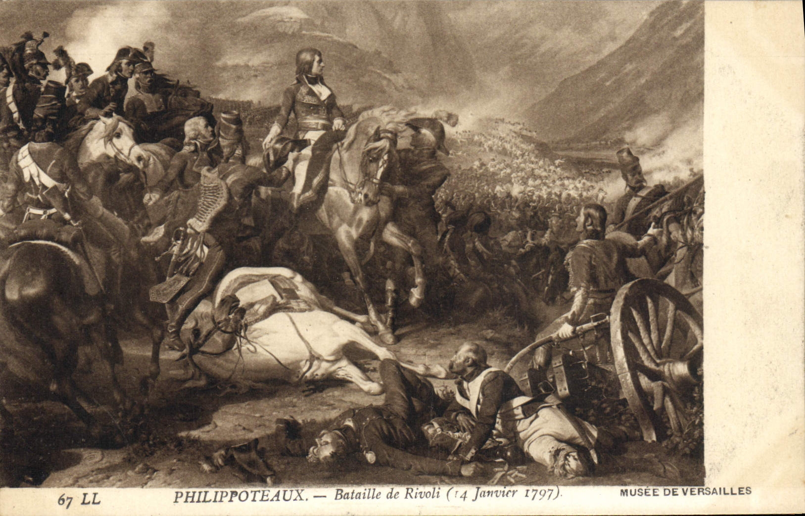 VINTAGE POSTCARD Philippoteaux Battles De Rivoli Versailles Versailles January 14th, 1797