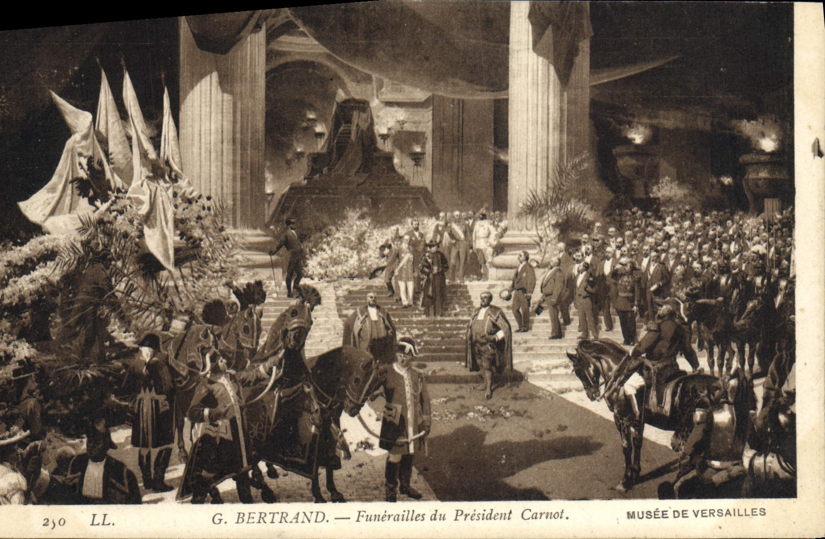 VINTAGE POSTCARD Bertrand Musee Of Versailles Funeral of president Carnot