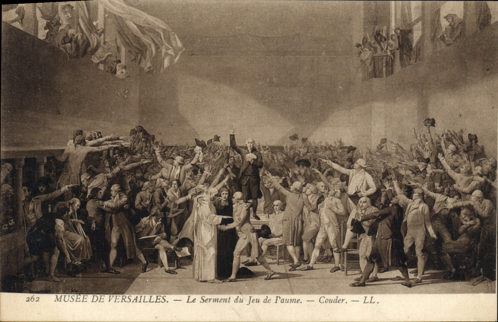 VINTAGE POSTCARD Museum Of Versailles the Oath Of Jeu de Paume To bend