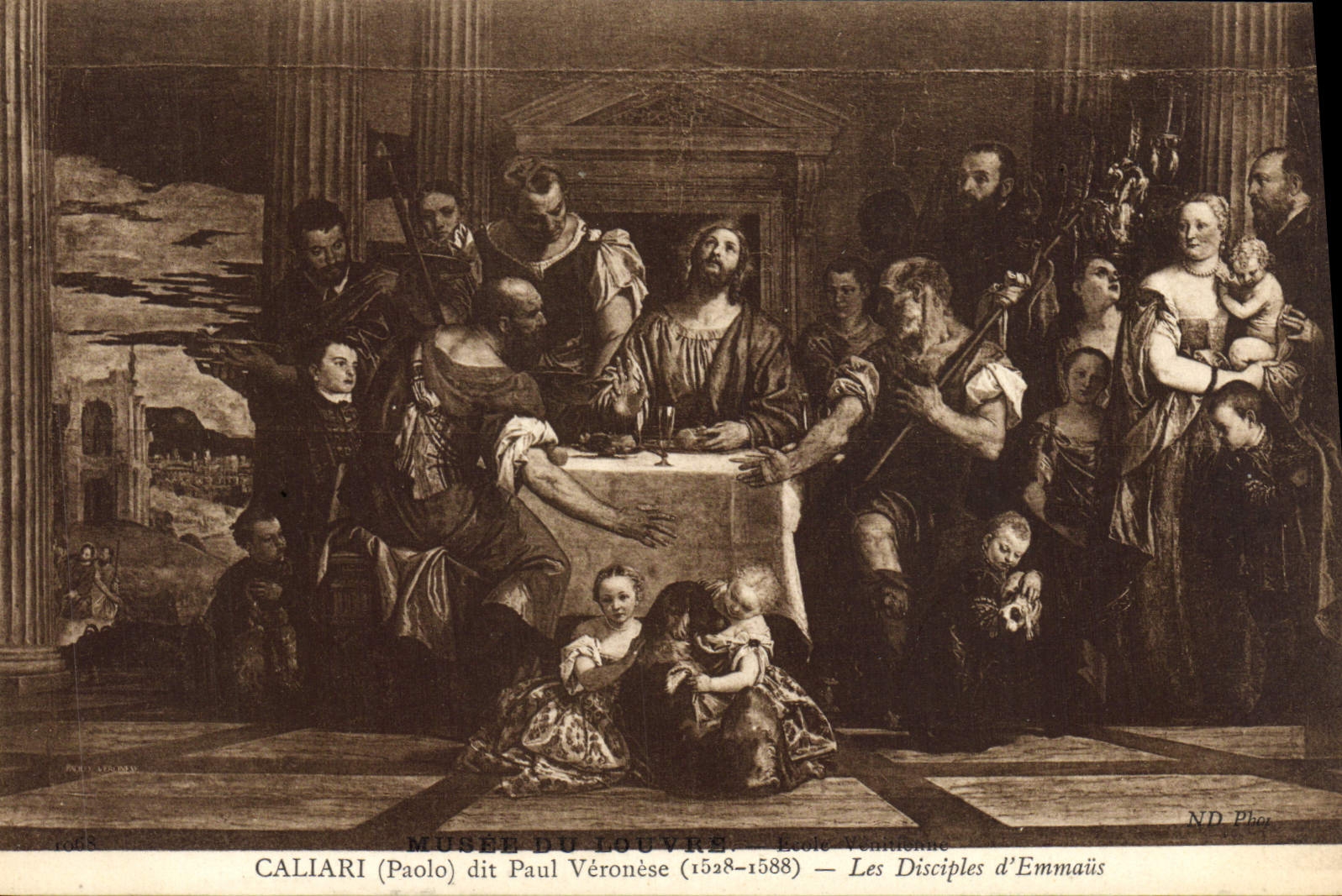 VINTAGE POSTCARD Callari Tells to Paul Veronese the disciples of Emmaus
