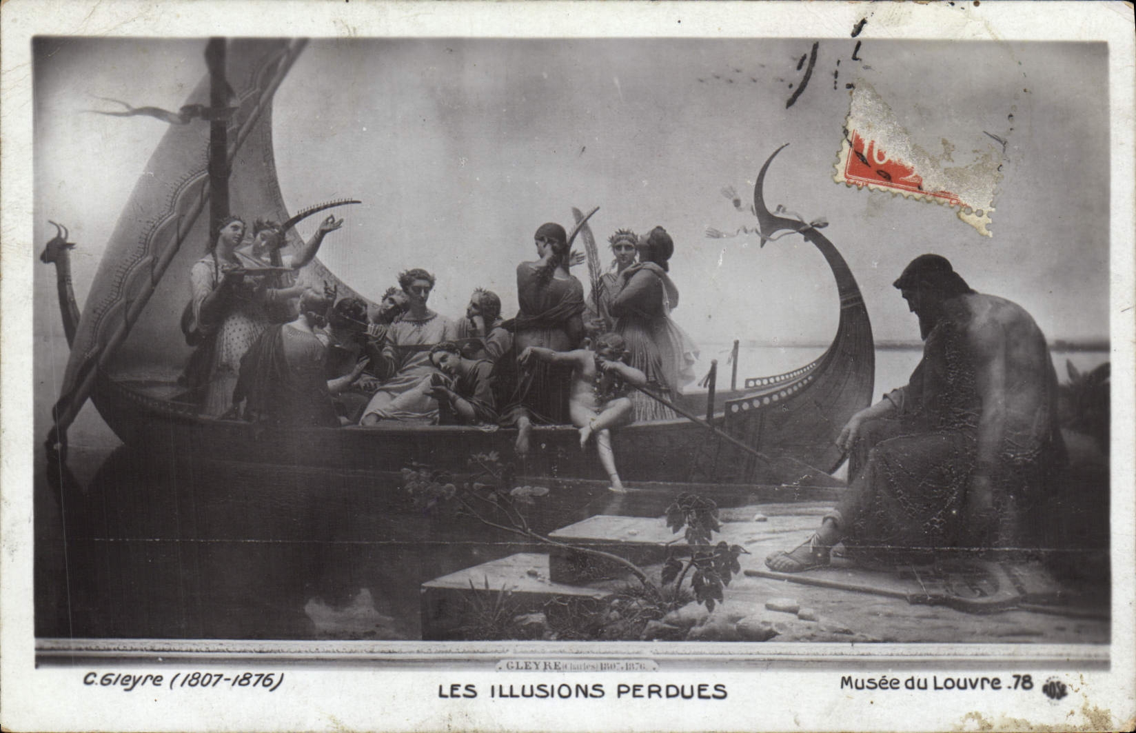 VINTAGE POSTCARD Lost Illusions Museum Of Louvre Gleyre