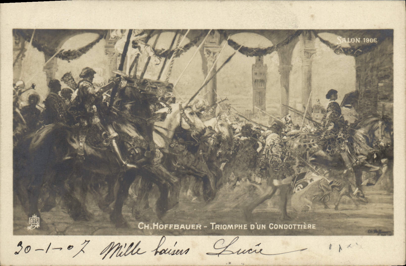 VINTAGE POSTCARD CH Hoffbauer Triumphs Over a Condottiere