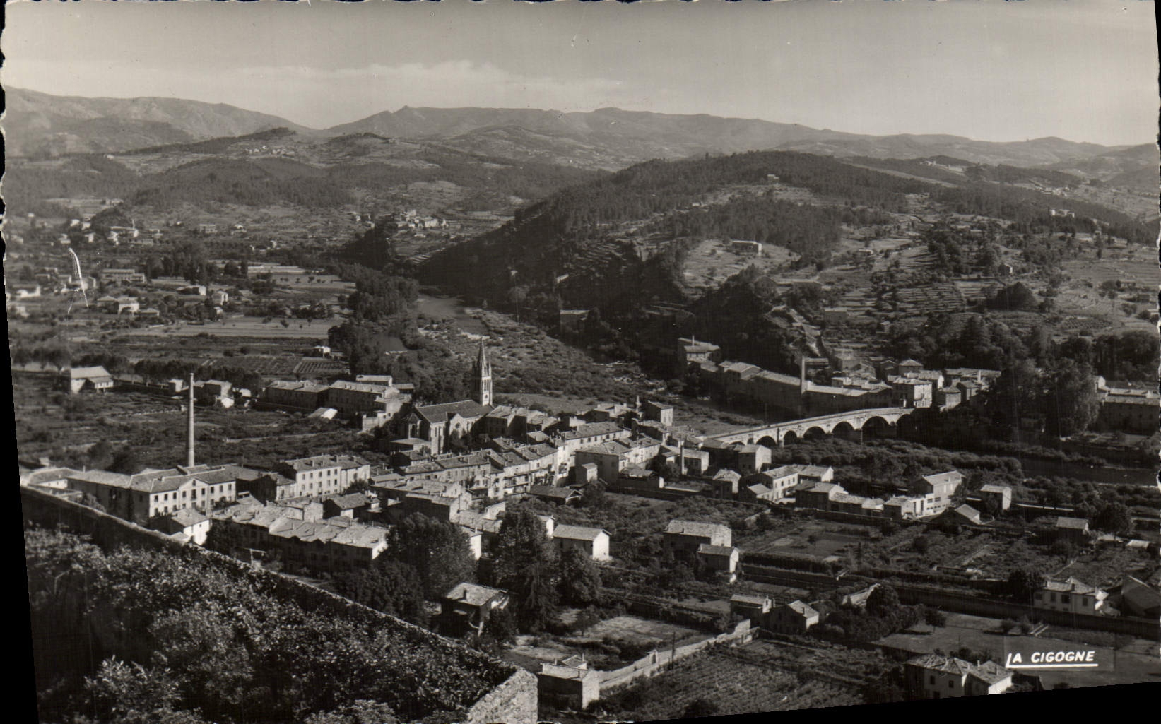 MODERN CARD Aubenas Seen On Bridge D' Aubenas and the valley of Ardeche