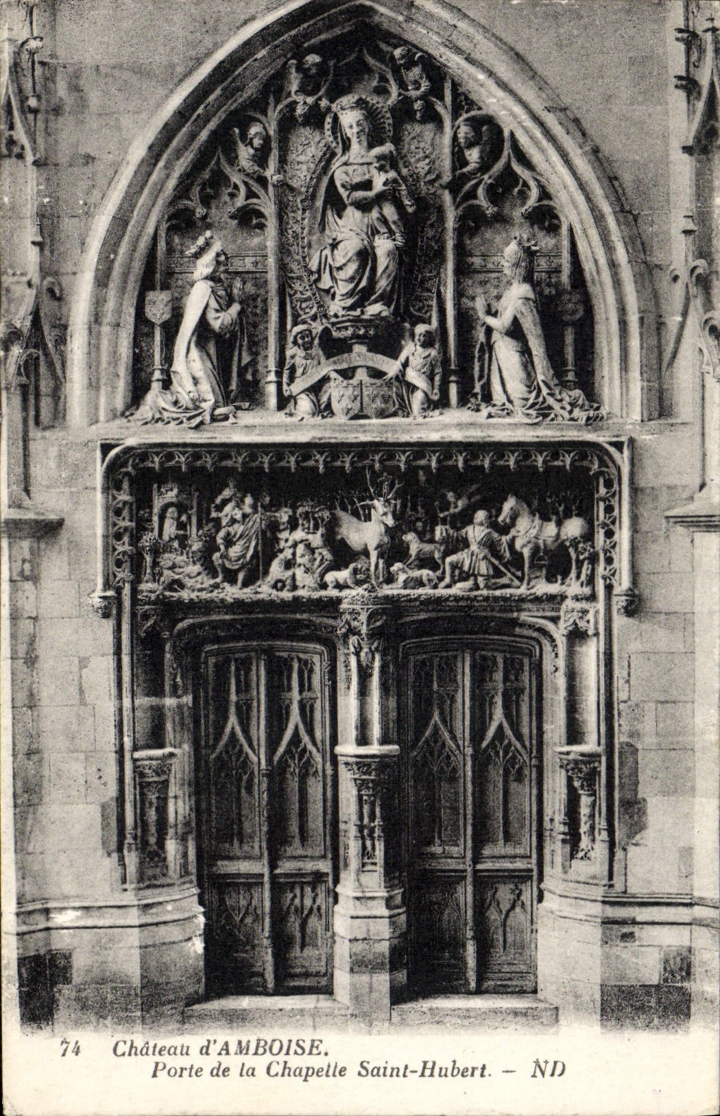 El castillo D Amboise de la POSTAL de la VENDIMIA lleva a pañero de Amboise de la calcetería del prestigio de Huberto de la cámara acorazada Saint