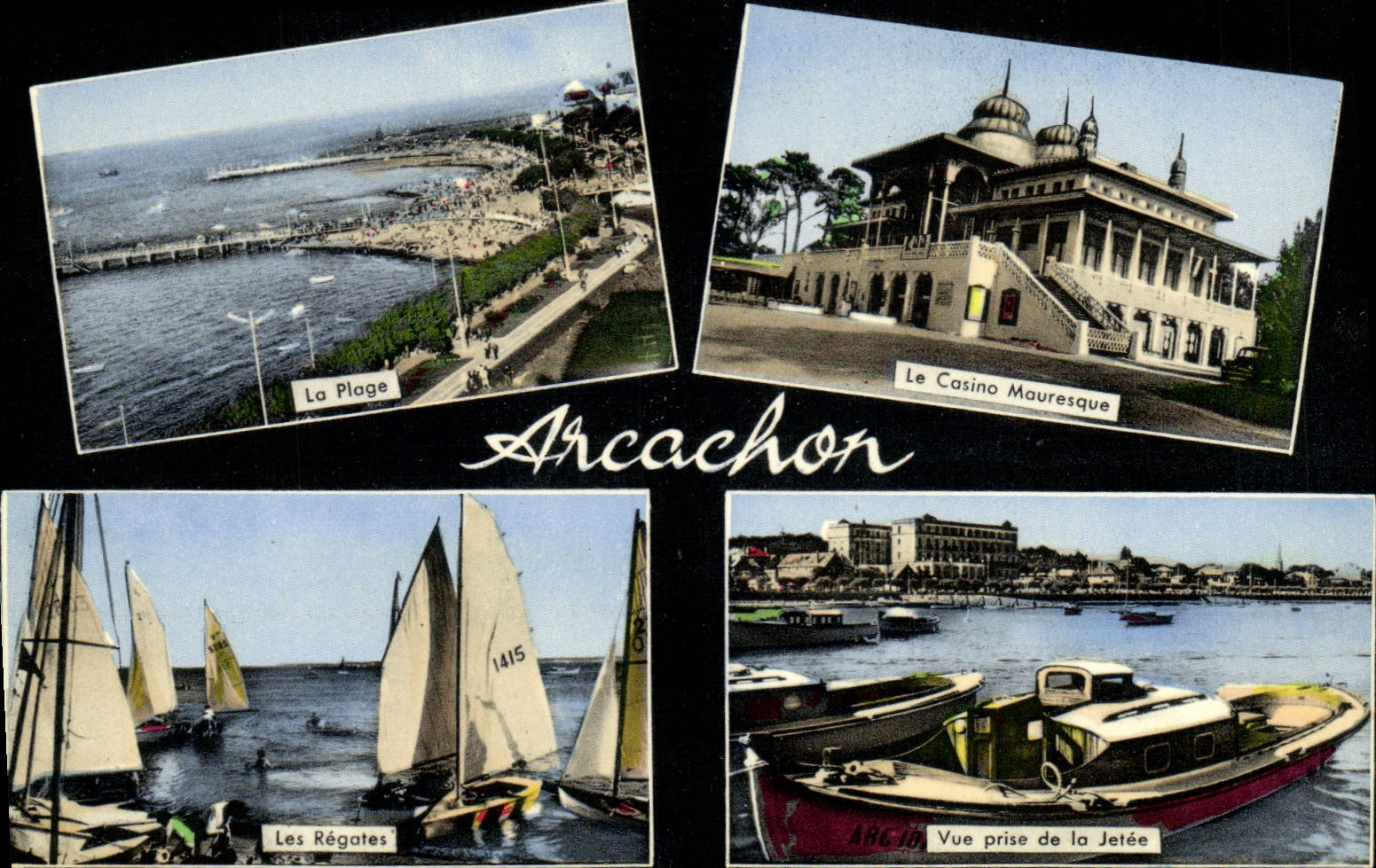 MODERN CARD Arcachon Dimensions Money Seen from the beach the Mauresque casino the regattas of the pier