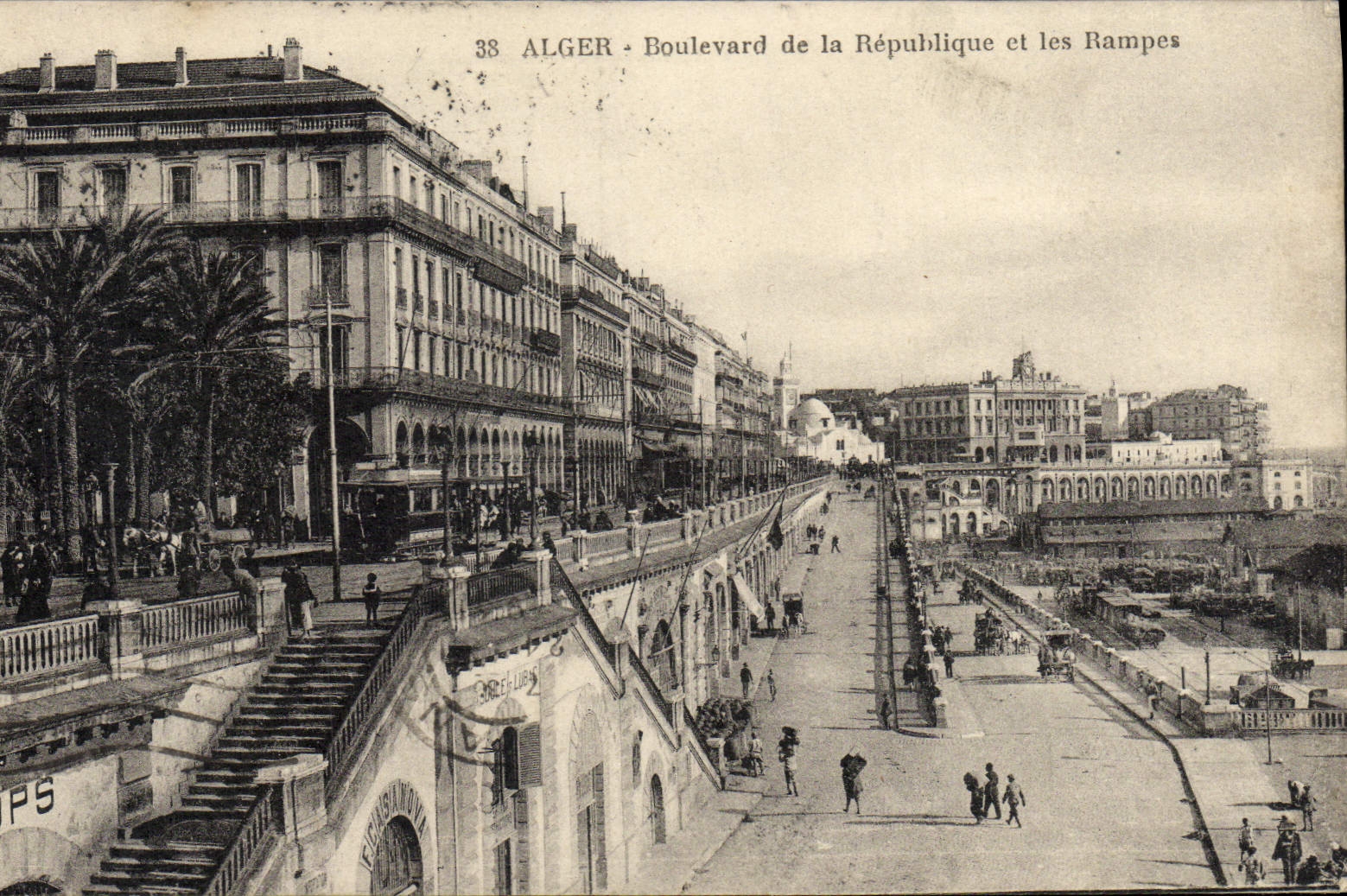 El bulevar de Argel de la POSTAL de la VENDIMIA de la república y de las cuestas Daguin Passez el invierno tiene Argel