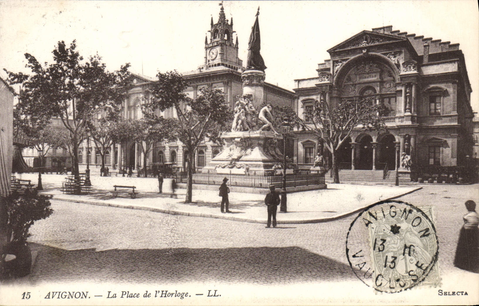 POSTAL Avignon de la VENDIMIA el lugar De I' Horloge