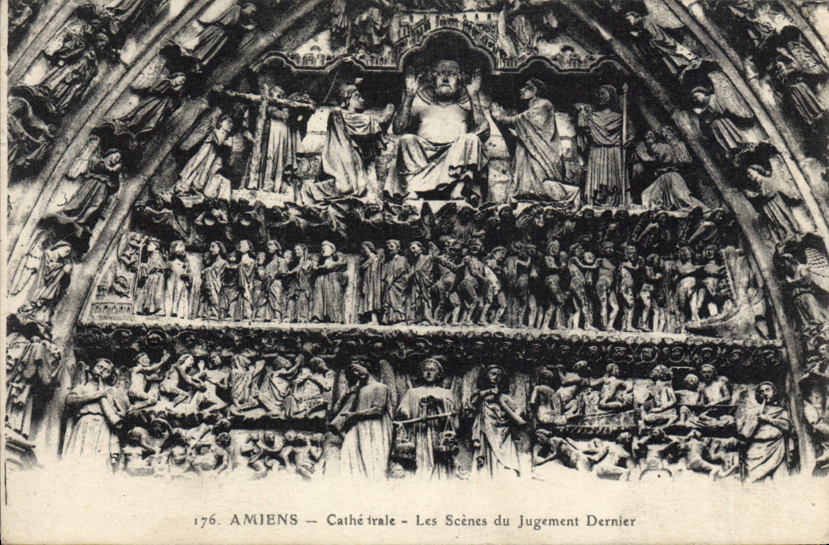 VINTAGE POSTCARD Amiens Cathedral Seines Of the Last Judgment