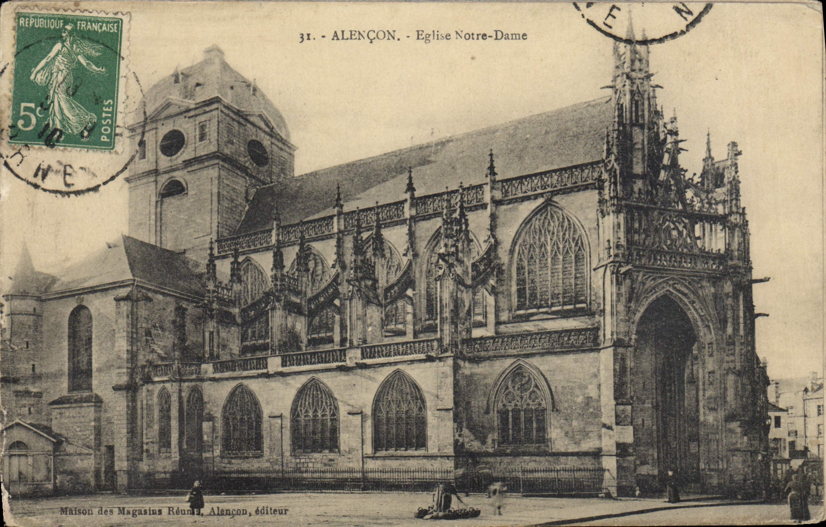 CPA Alencon Eglise Notre Dame