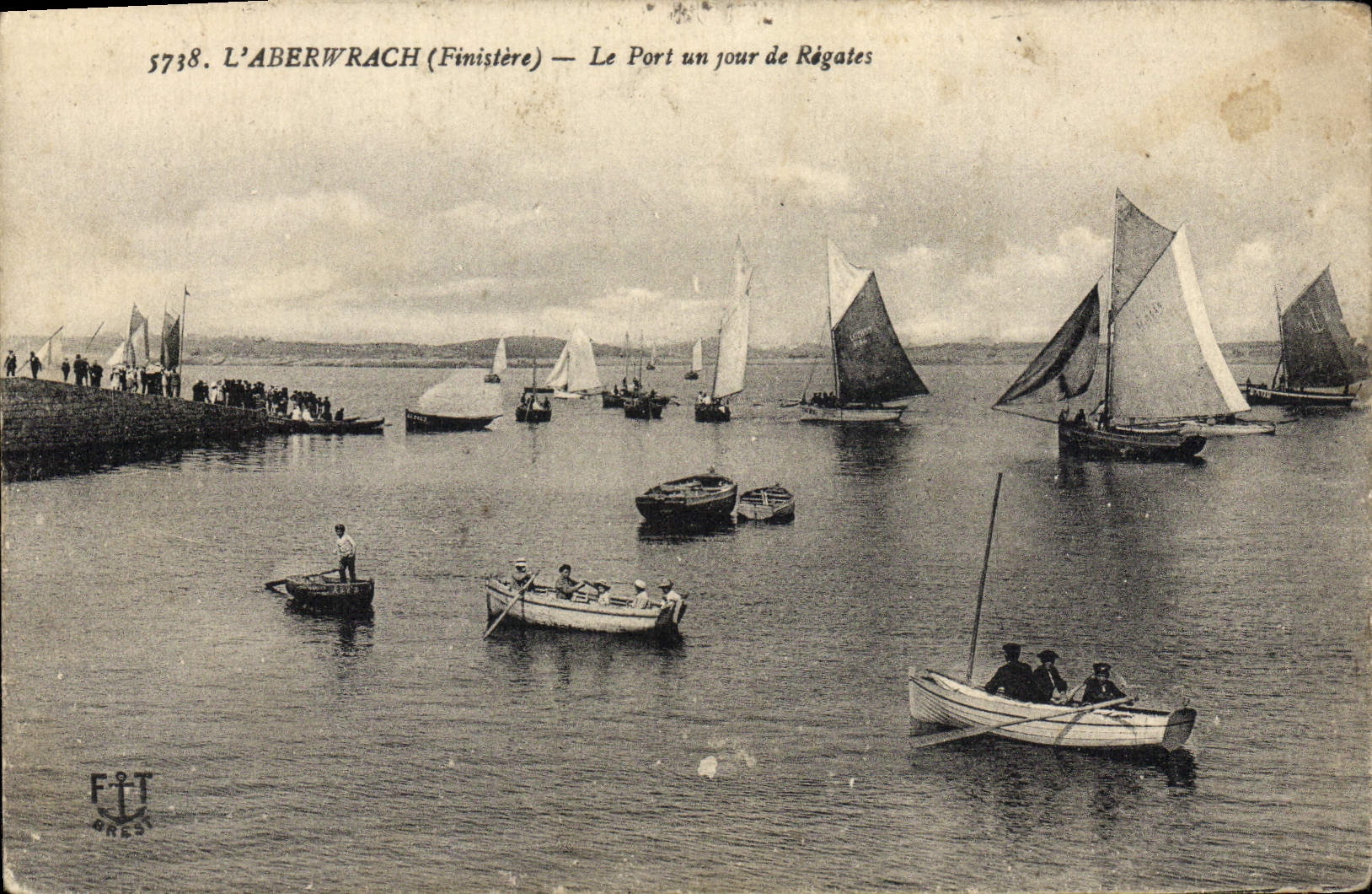 VINTAGE POSTCARD Aberwrach the Port One Day Of Regattas Boats