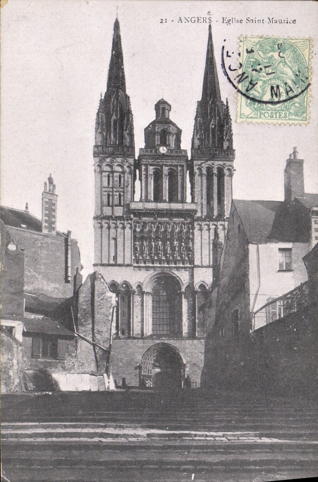 CPA Angers Eglise Saint Maurice