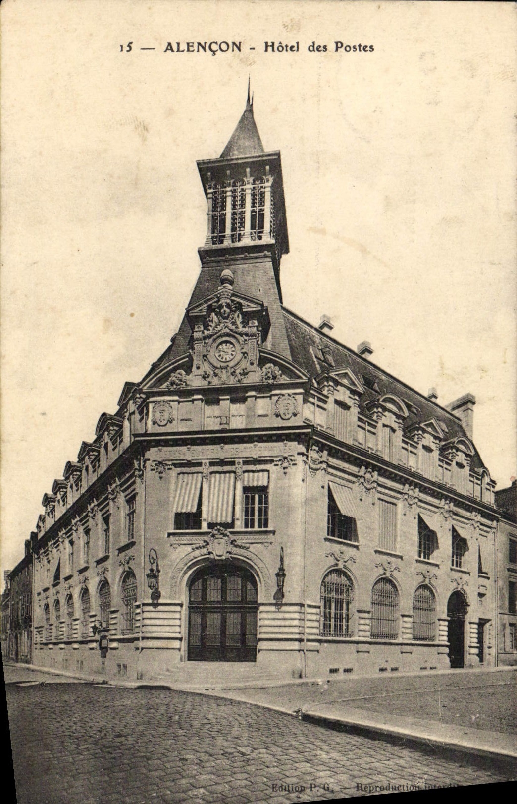 CPA Alencon Hotel des Postes Cachet Chenu Sarthe