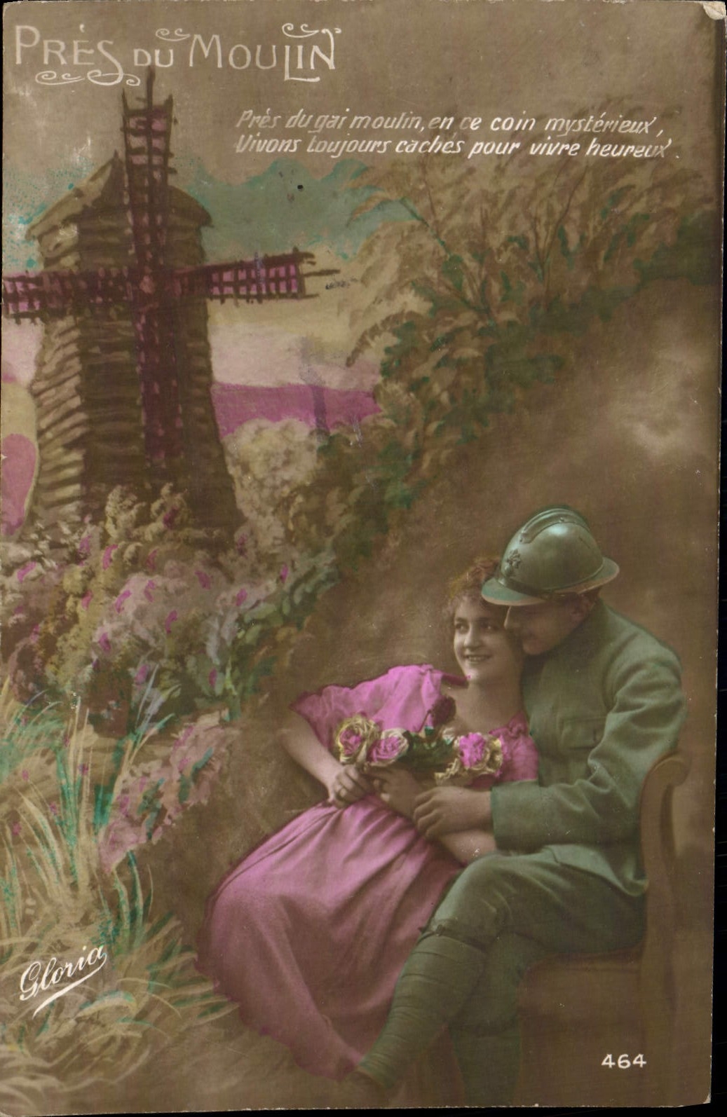 VINTAGE POSTCARD Close to the Mill Militaria Soldier