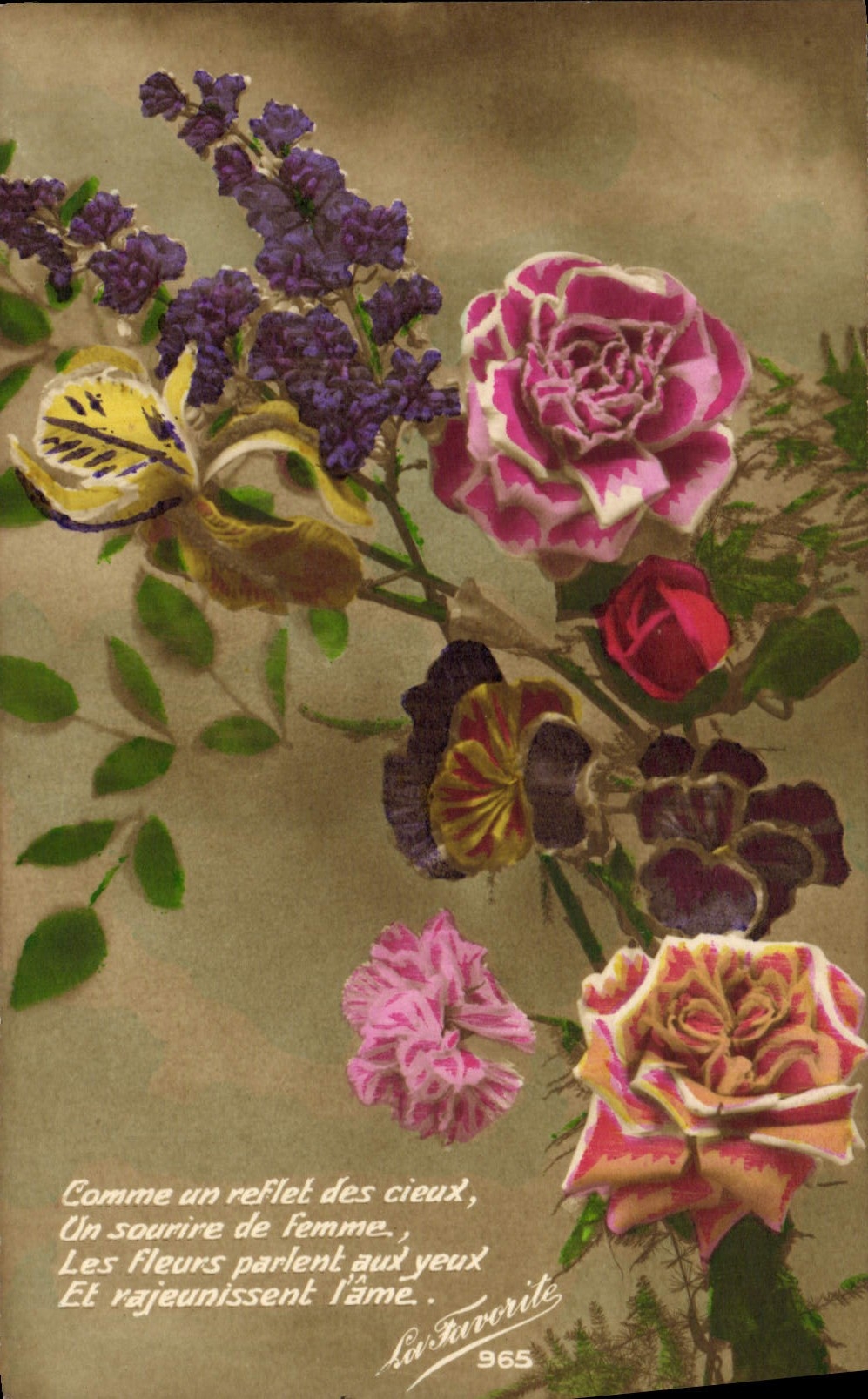 CPA Fantaisie Fleurs