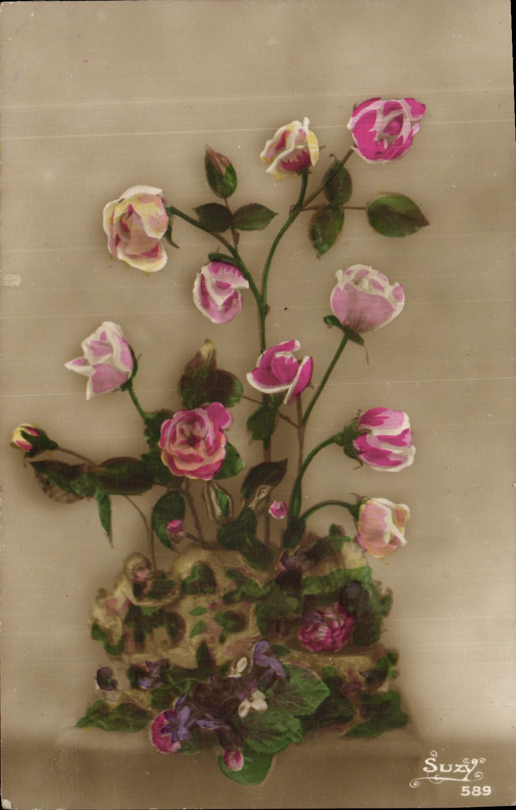 CPA Fantaisie Fleurs