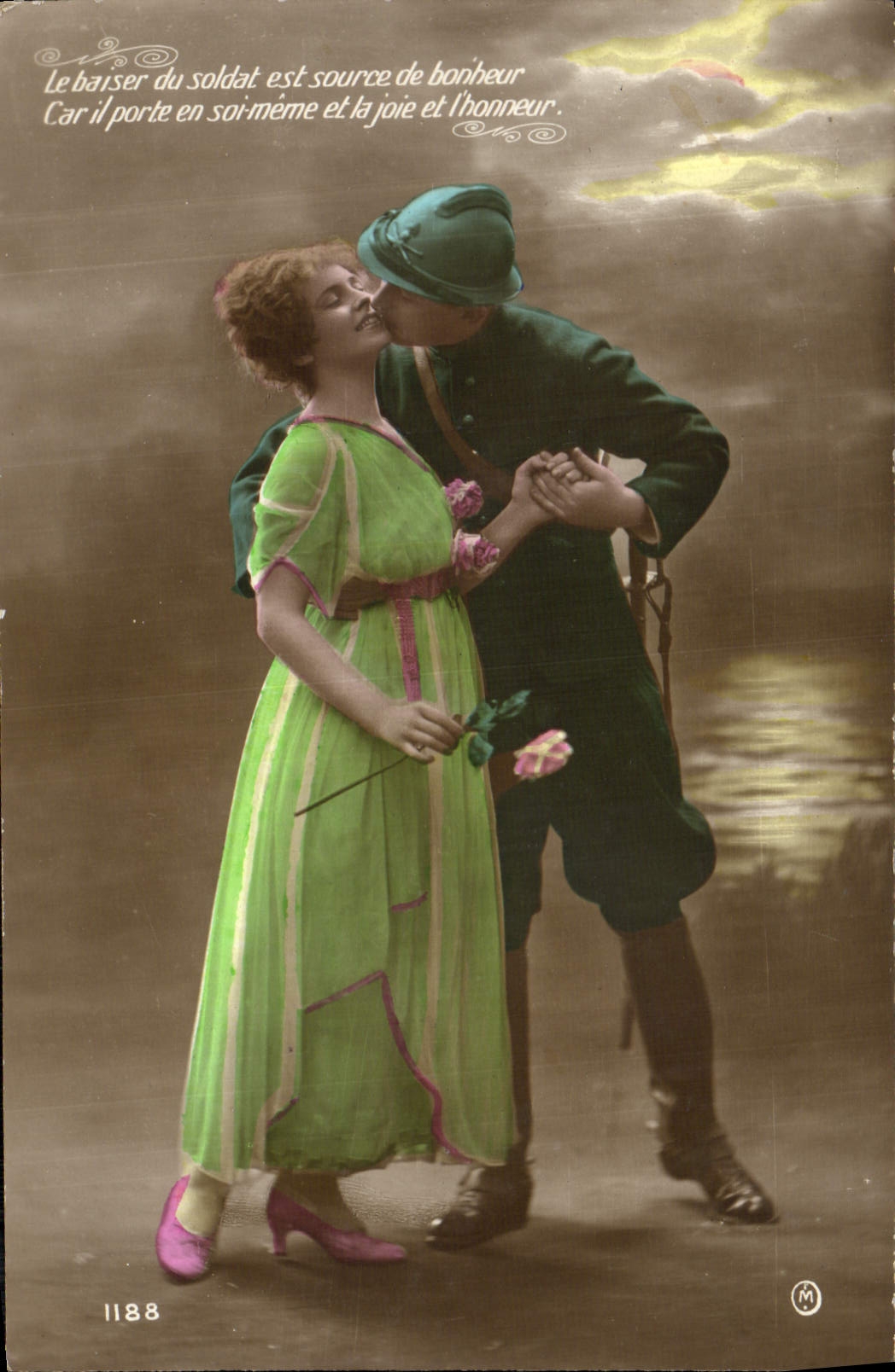 VINTAGE POSTCARD Fantasy Woman Soldier