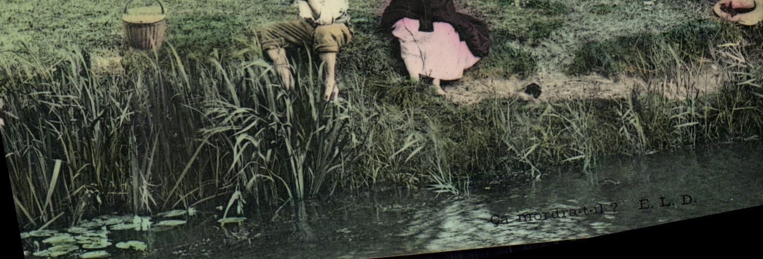 VINTAGE POSTCARD Fantaisie Woman Fishes sinning Folklore