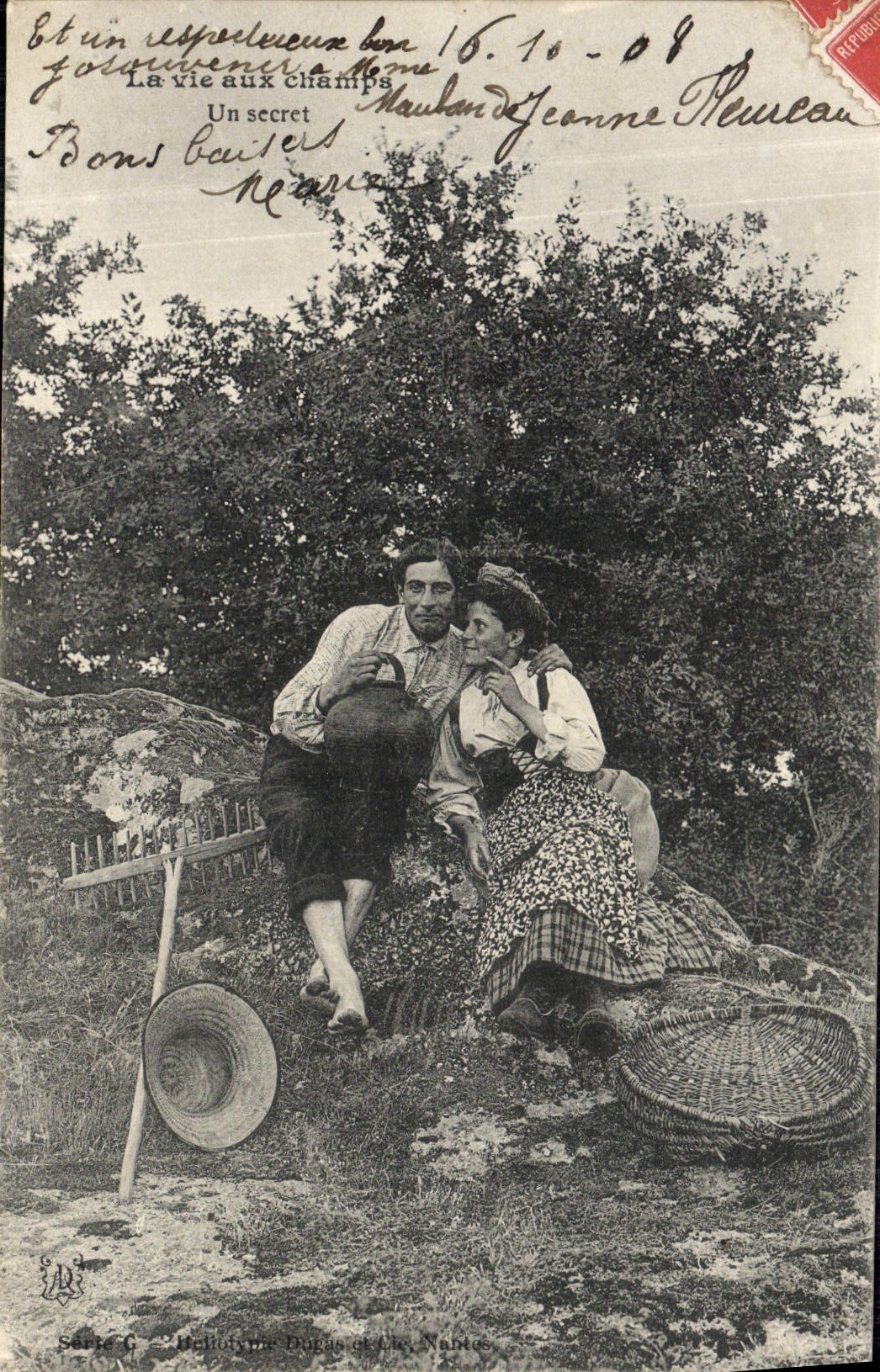 VINTAGE POSTCARD Fantasy Woman country life a secrecy Folklore