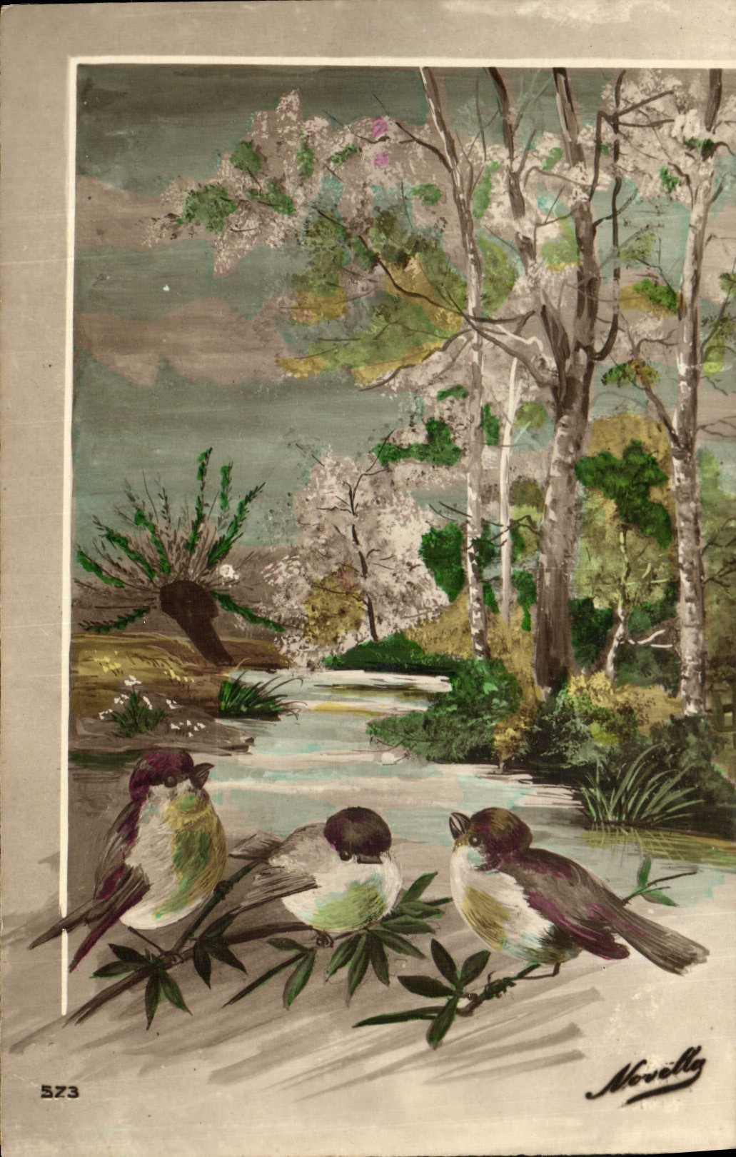 CPA Fantaisie Oiseaux