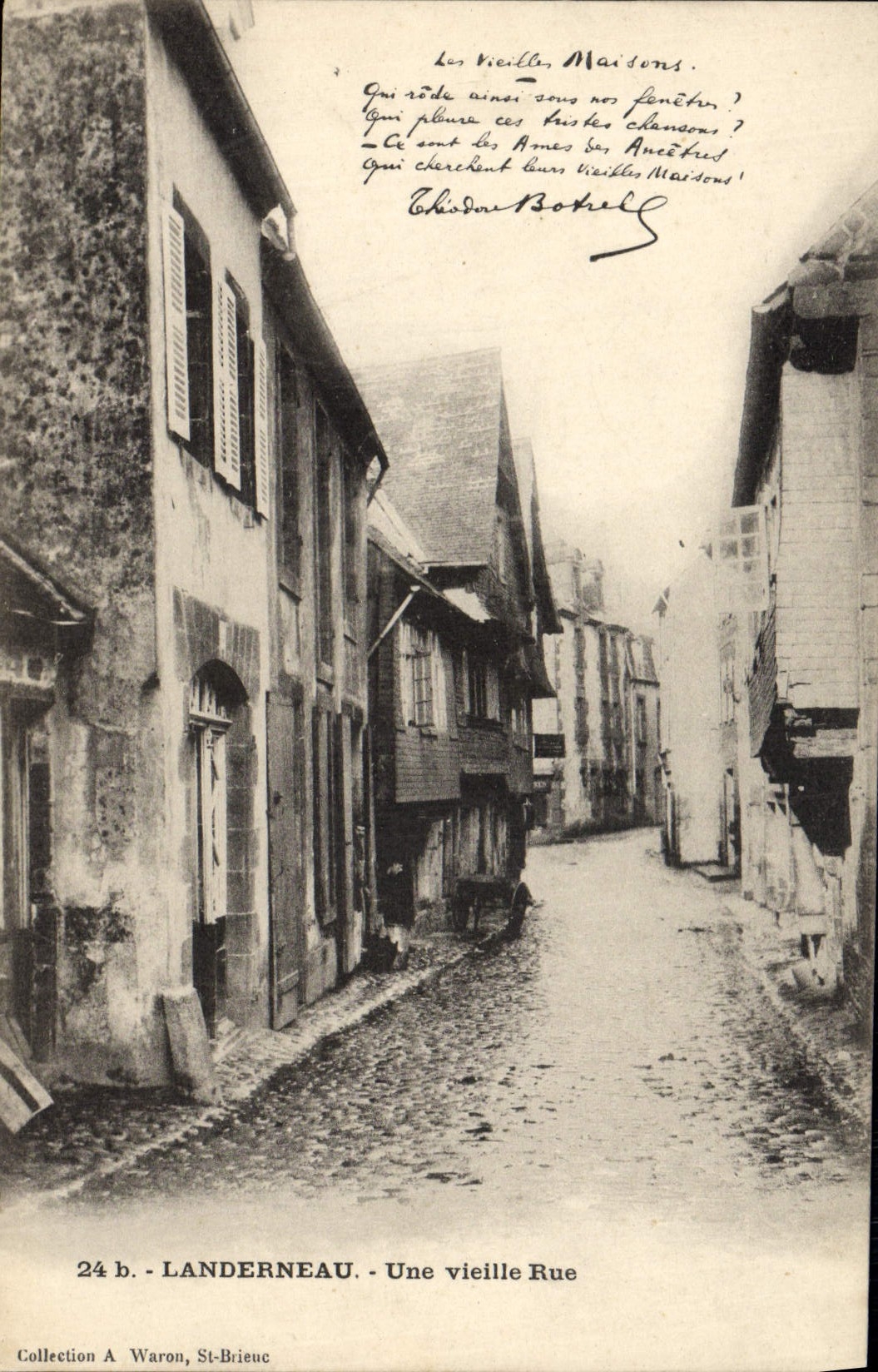 VINTAGE POSTCARD Landerneau an Old Street Botrel