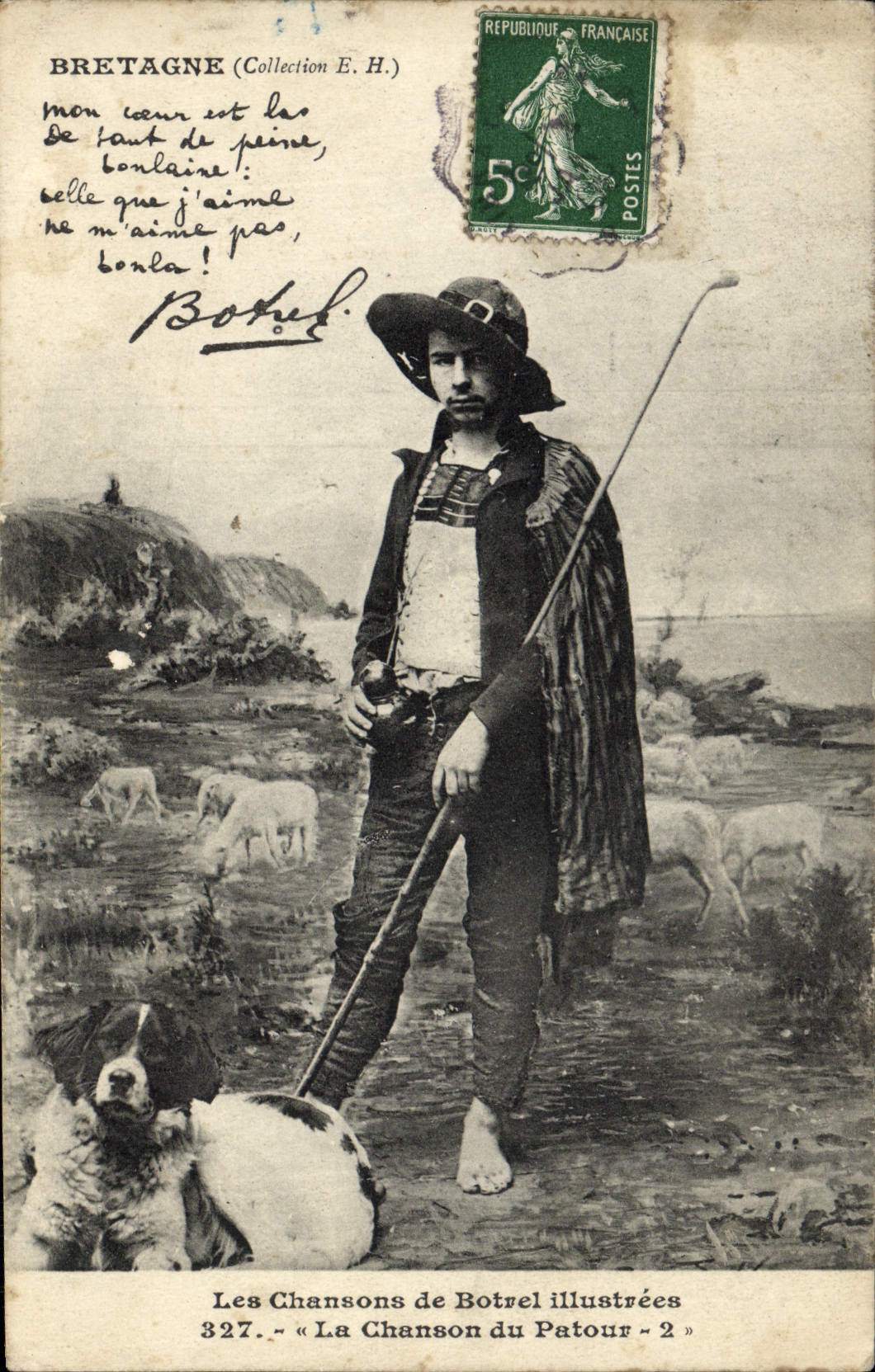 CPA Bretagne Les Chansons De Botrel Illustrees La chanson du Patour Chien Folklore