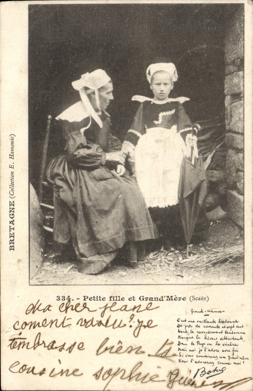 CPA Petite Fille Et Grand Mere Scaer Folklore 