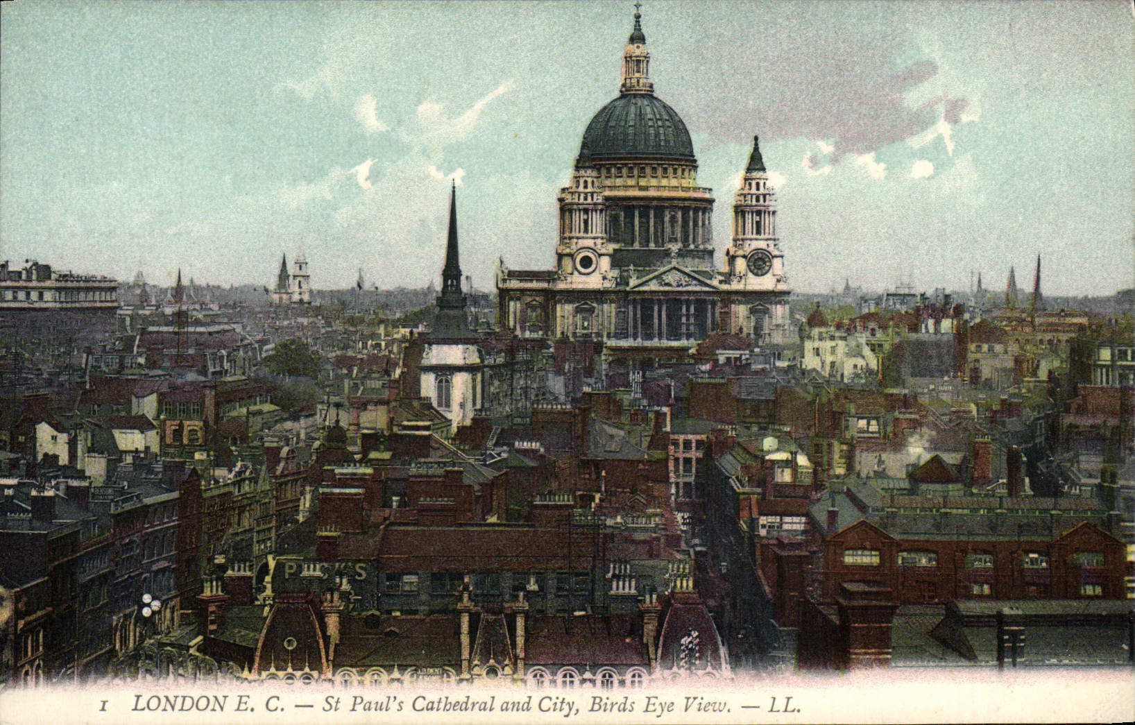 CPA London St Pauls Cathedral And City Birds Eye View