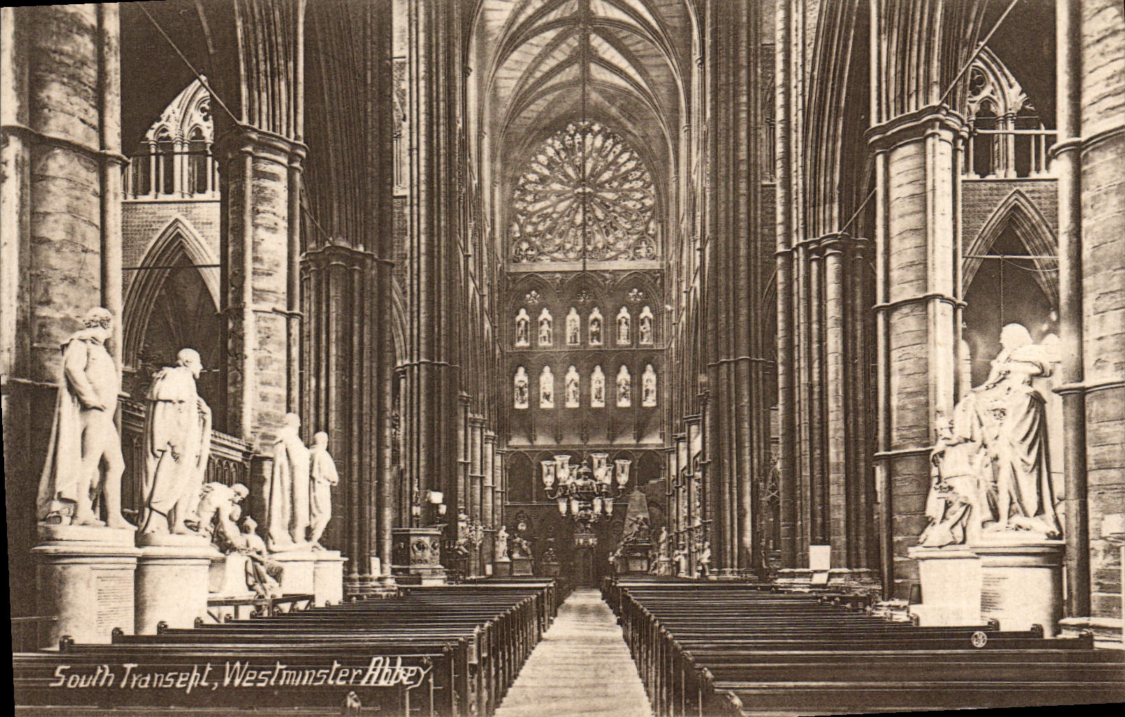 Abadía del sur Londres de Transept Westminster de la POSTAL de la VENDIMIA