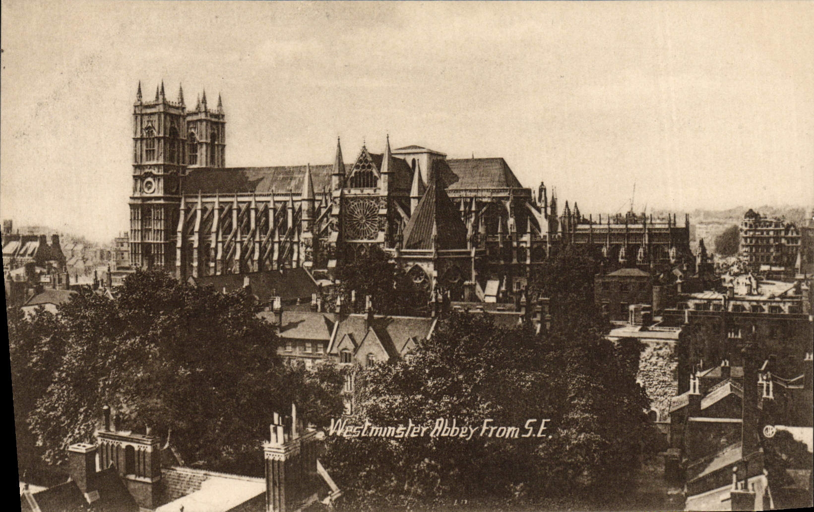 Abadía de Westminster de la POSTAL de la VENDIMIA de SE Londres