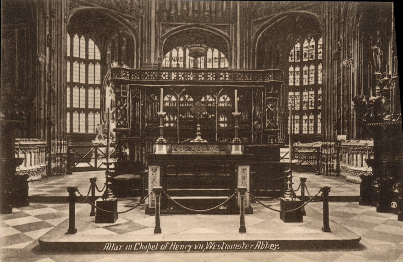 Altar de la POSTAL de la VENDIMIA en capilla de la abadía Londres de Henry Westminster