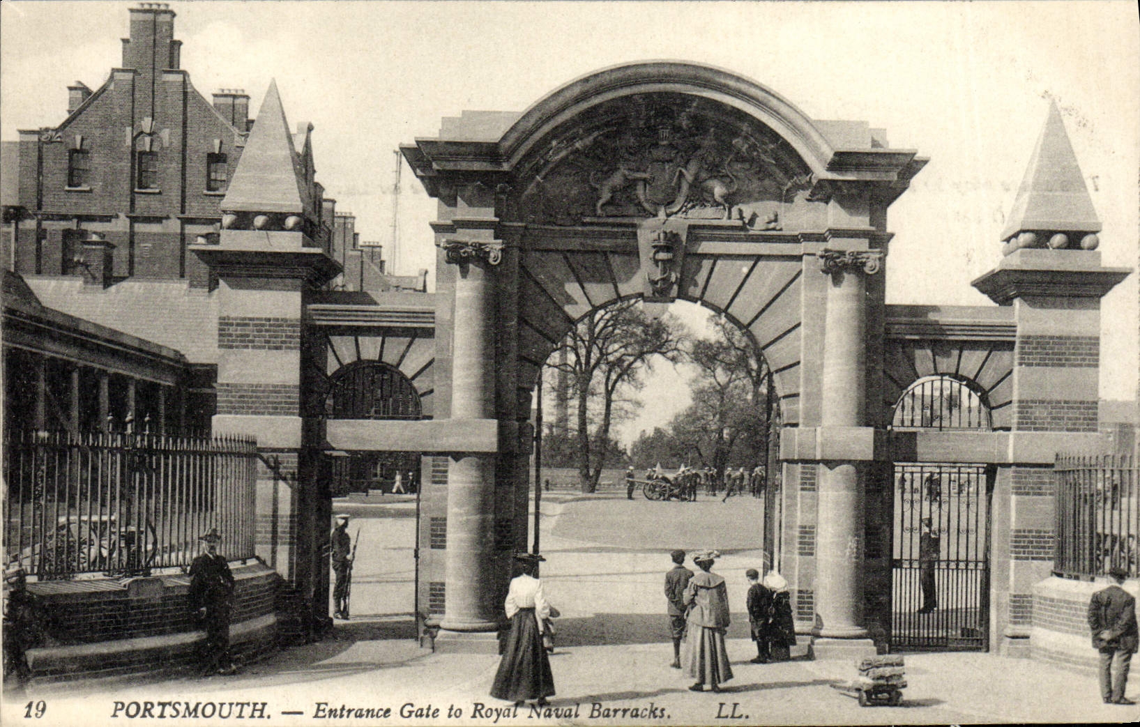 CPA Portsmouth Entrance Gate To Royal Naval Barracks